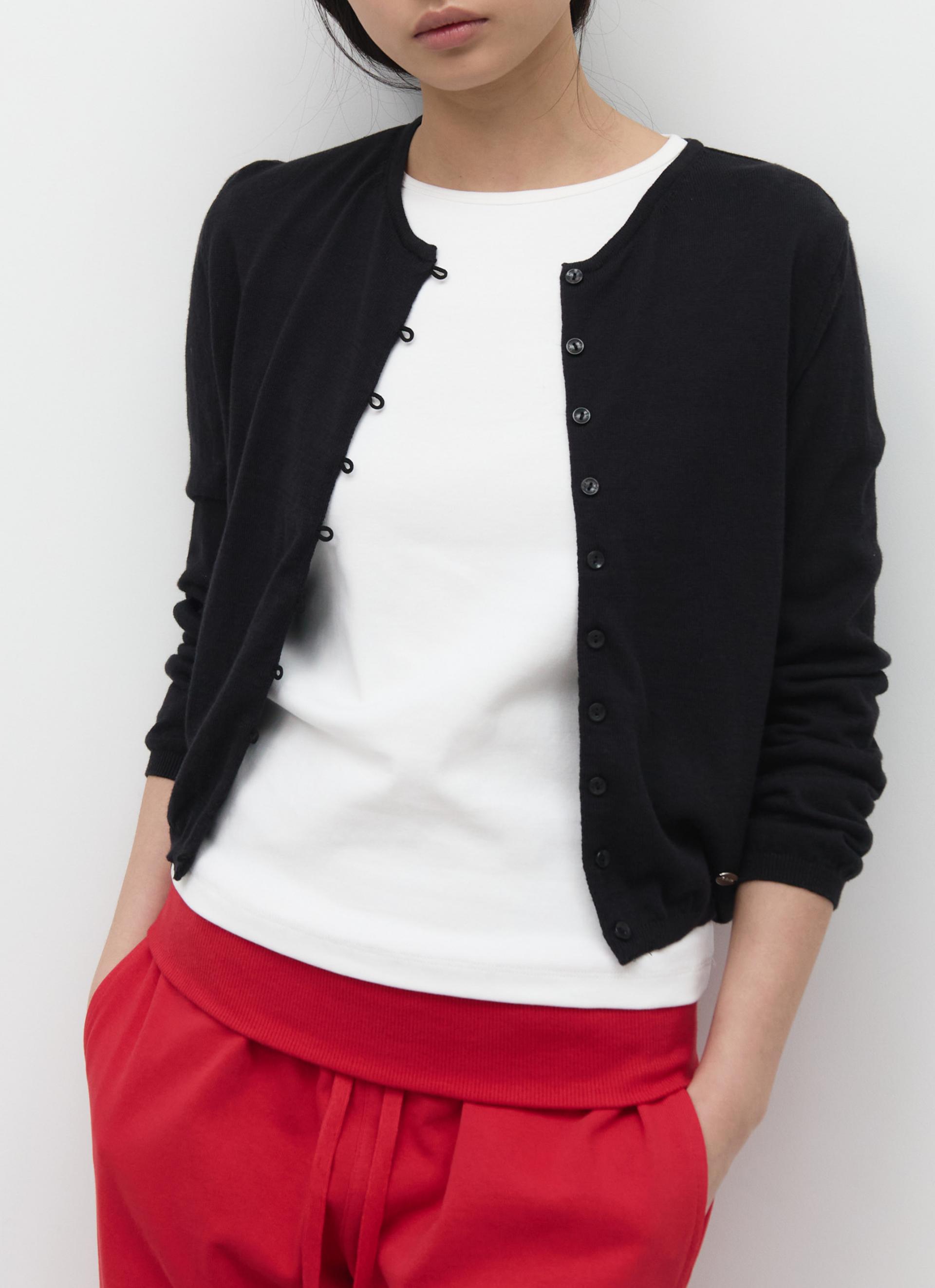 26SS CASHMERE PETITE CARDIGAN / BLACK
