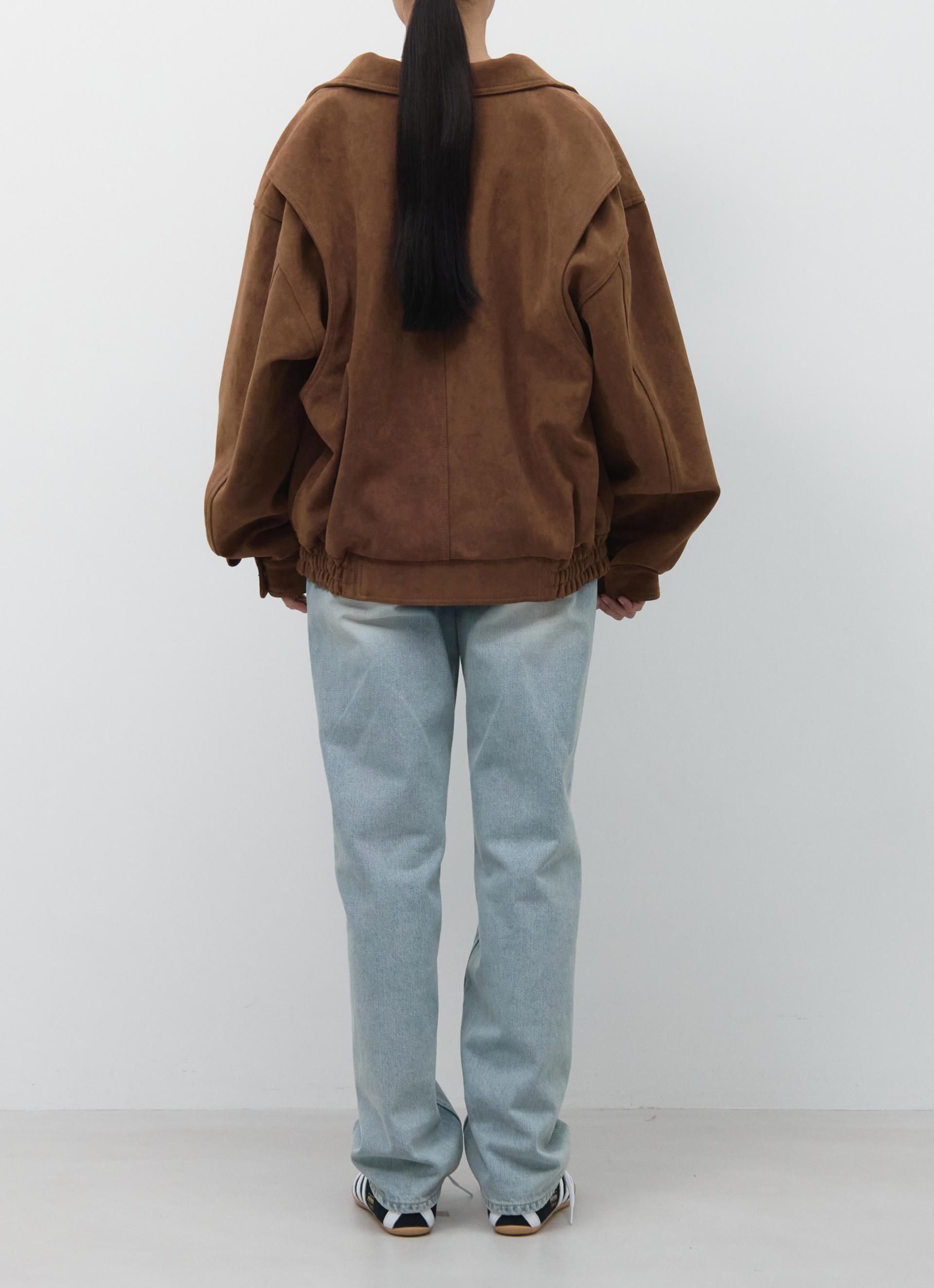 26SS FAUX SUEDE BOMBER / BROWN