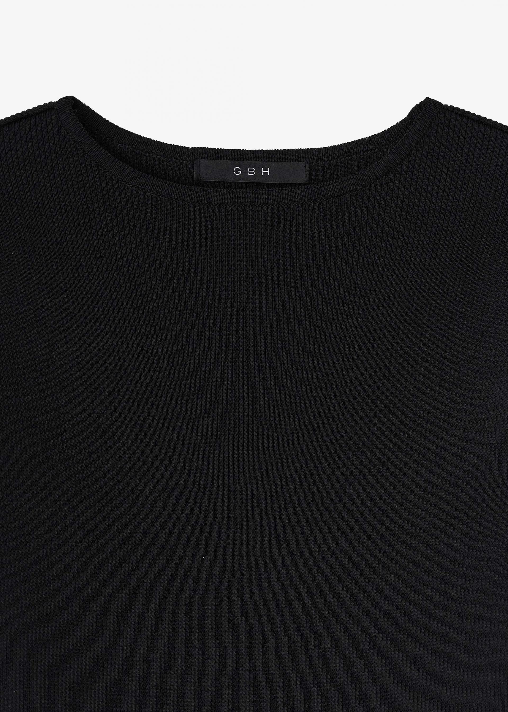 26SS RIBBED HALF SLEEVE KNIT / BLACK