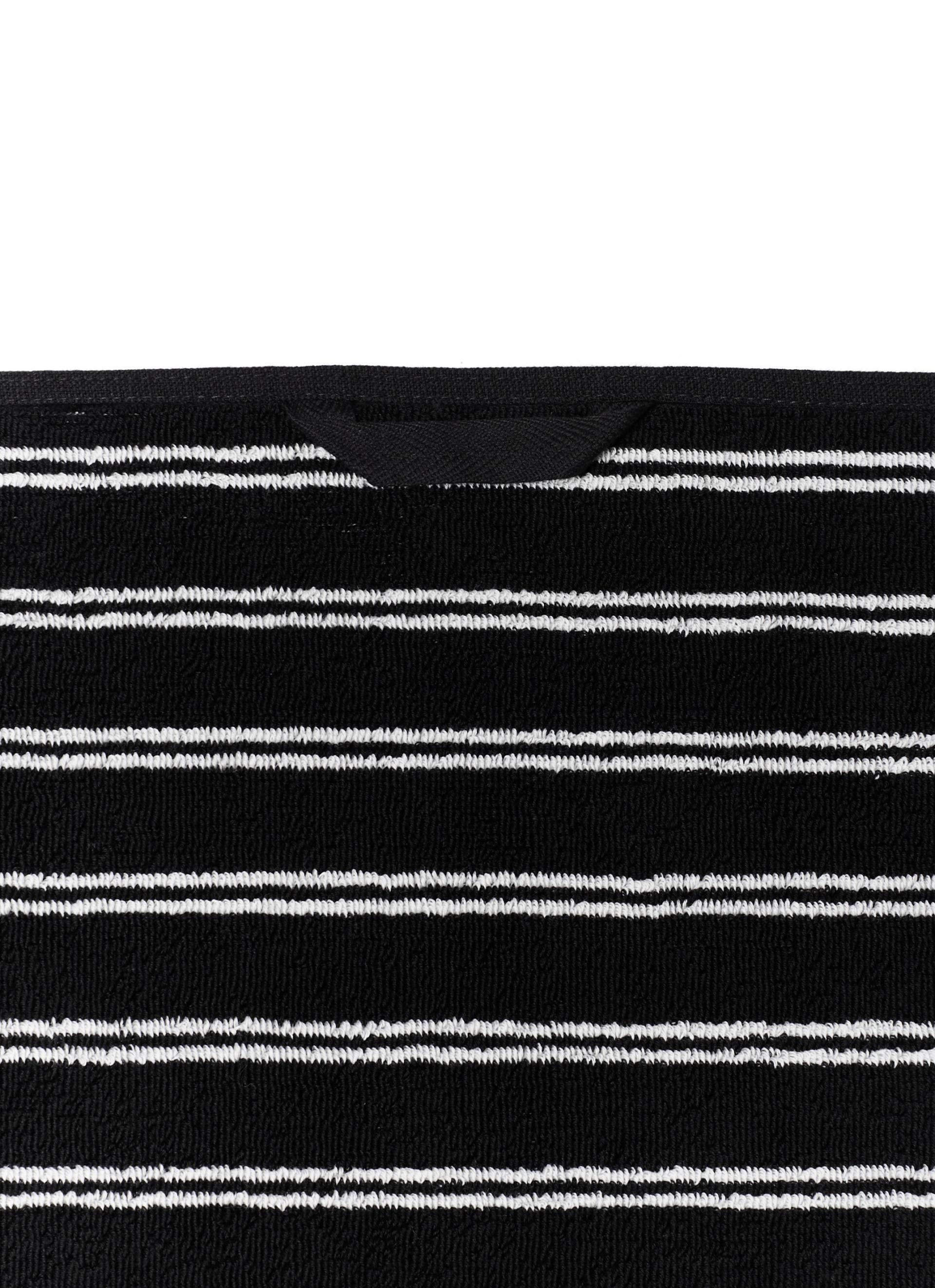 FACE TOWEL_STRIPE TWIN BLACK