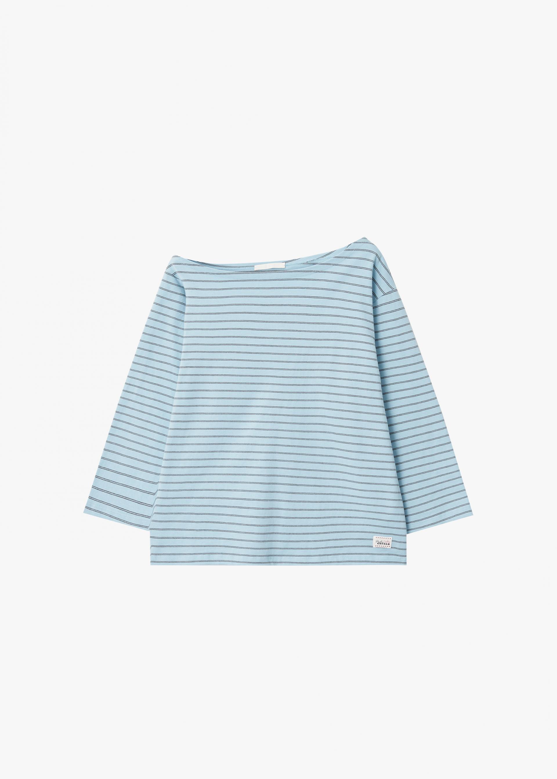 26SS OFF SHOULDER STRIPE TOP / BLUE