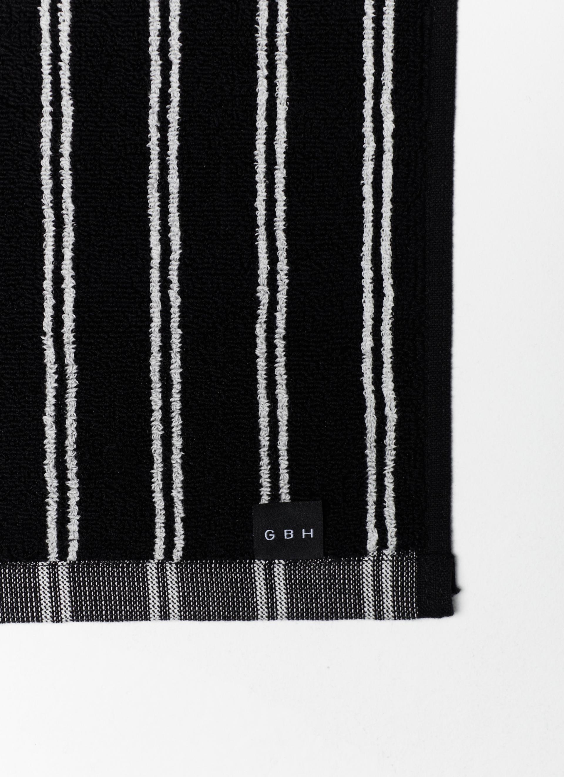 FACE TOWEL_STRIPE TWIN BLACK