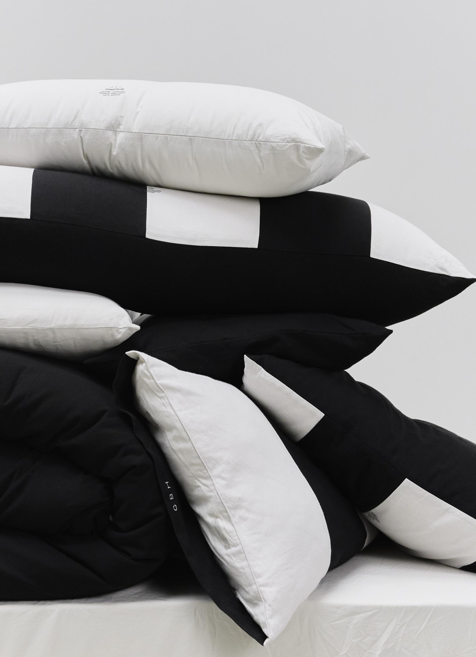 PATCHWORK CUSHION COVER / BLACK&ASH (65x65cm)