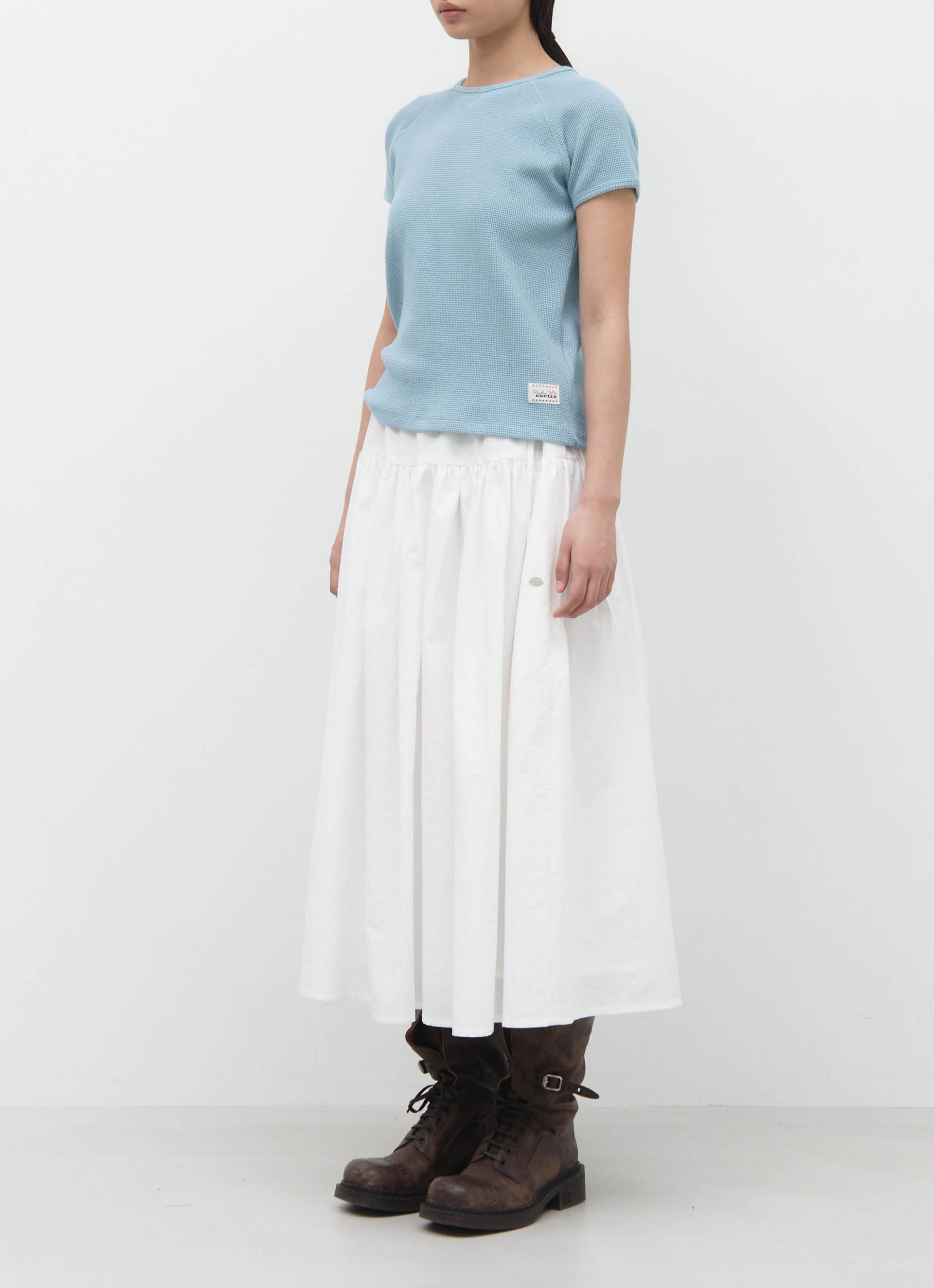 26SS SIDE DRAWSTRING FLARE SKIRT / WHITE