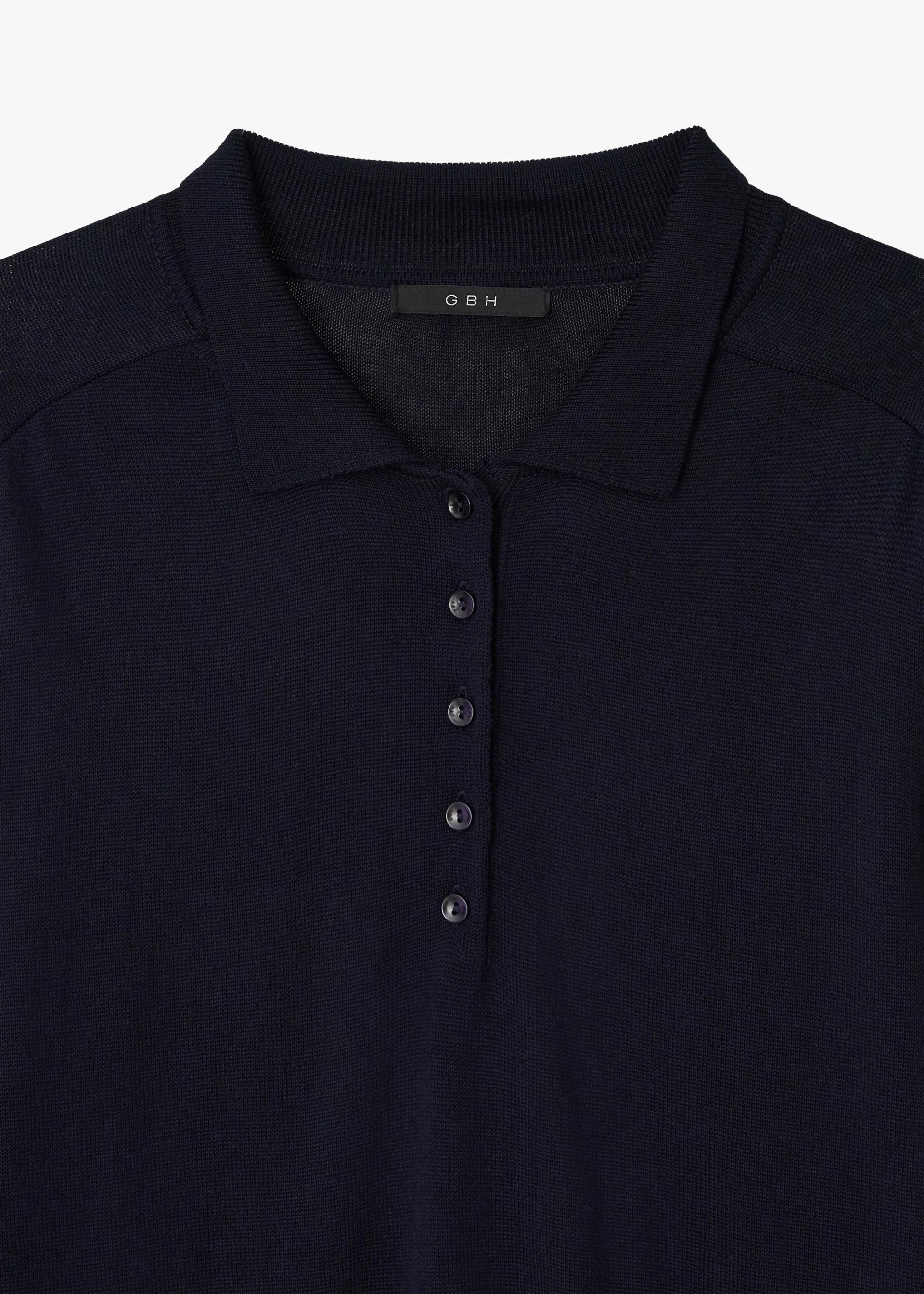 26SS WOOL SILK POLO KNIT / NAVY