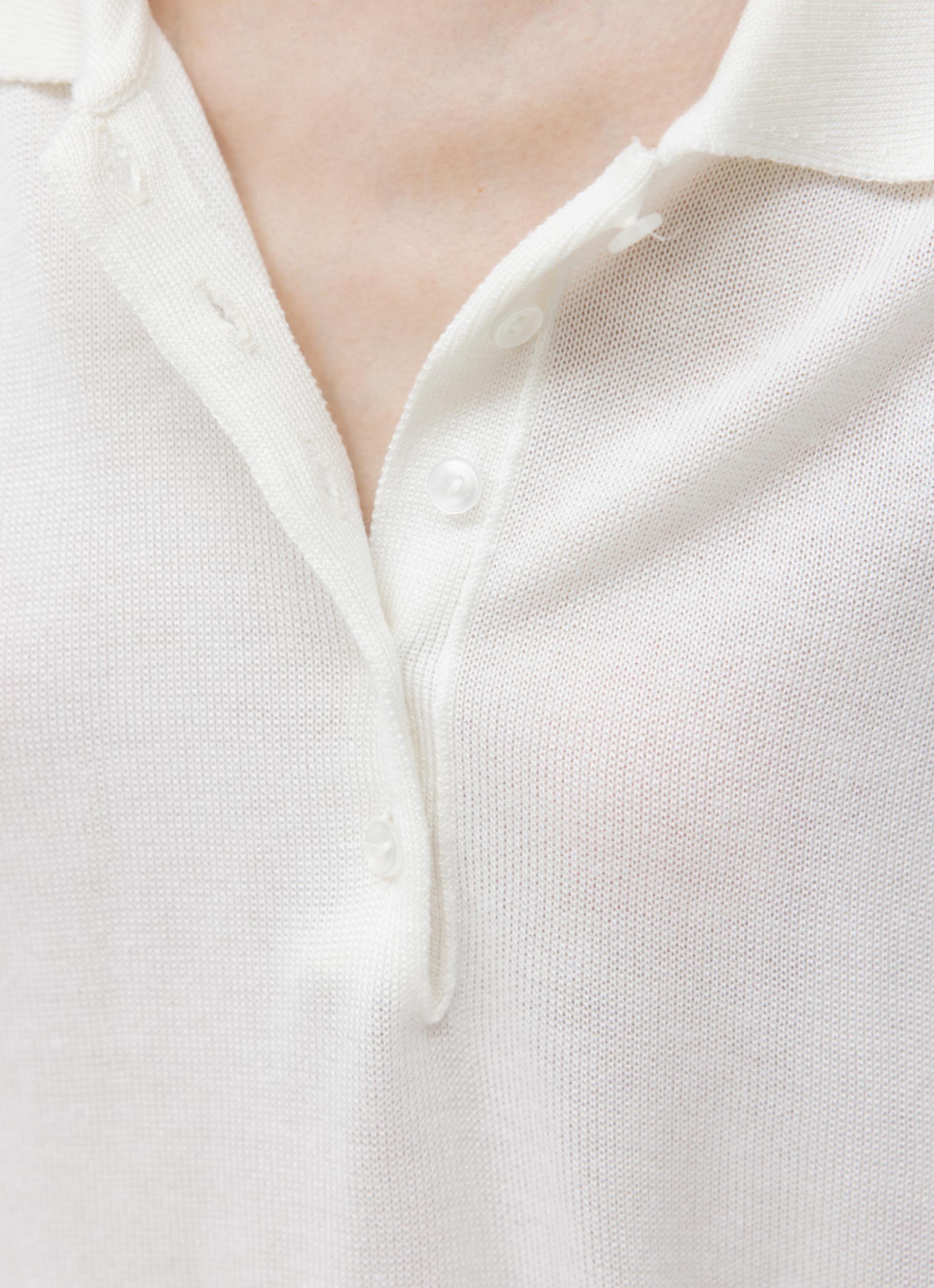 26SS WOOL SILK POLO KNIT / IVORY