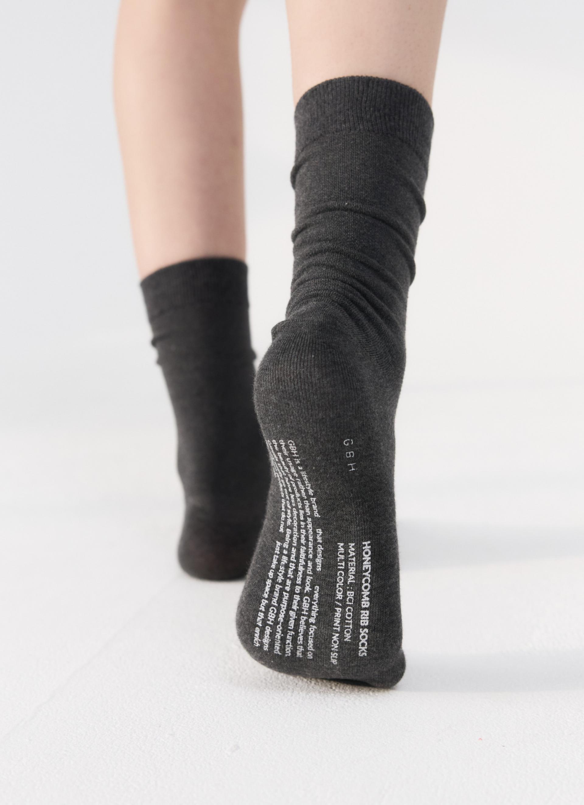 26SS HONEYCOMB RIB SOCKS / 3 COLOR