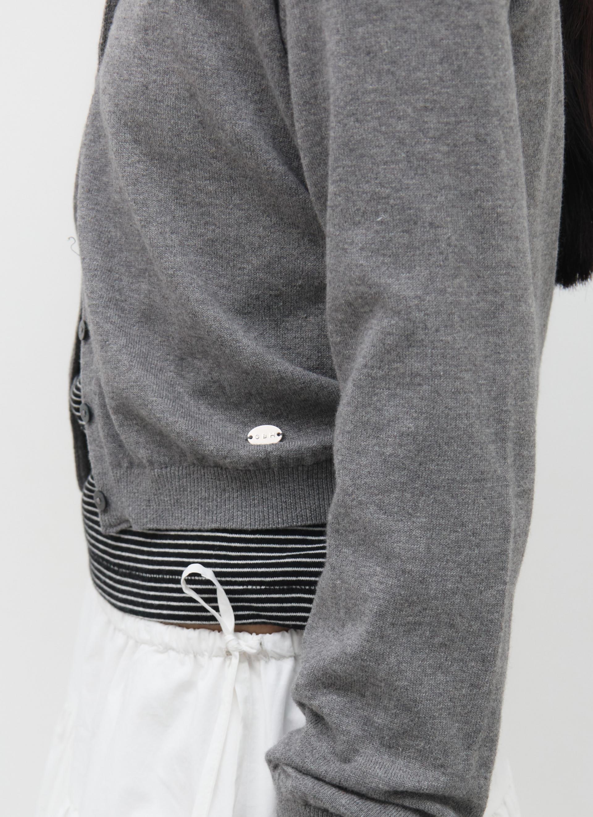 26SS CASHMERE ANG CARDIGAN / MELANGE GREY