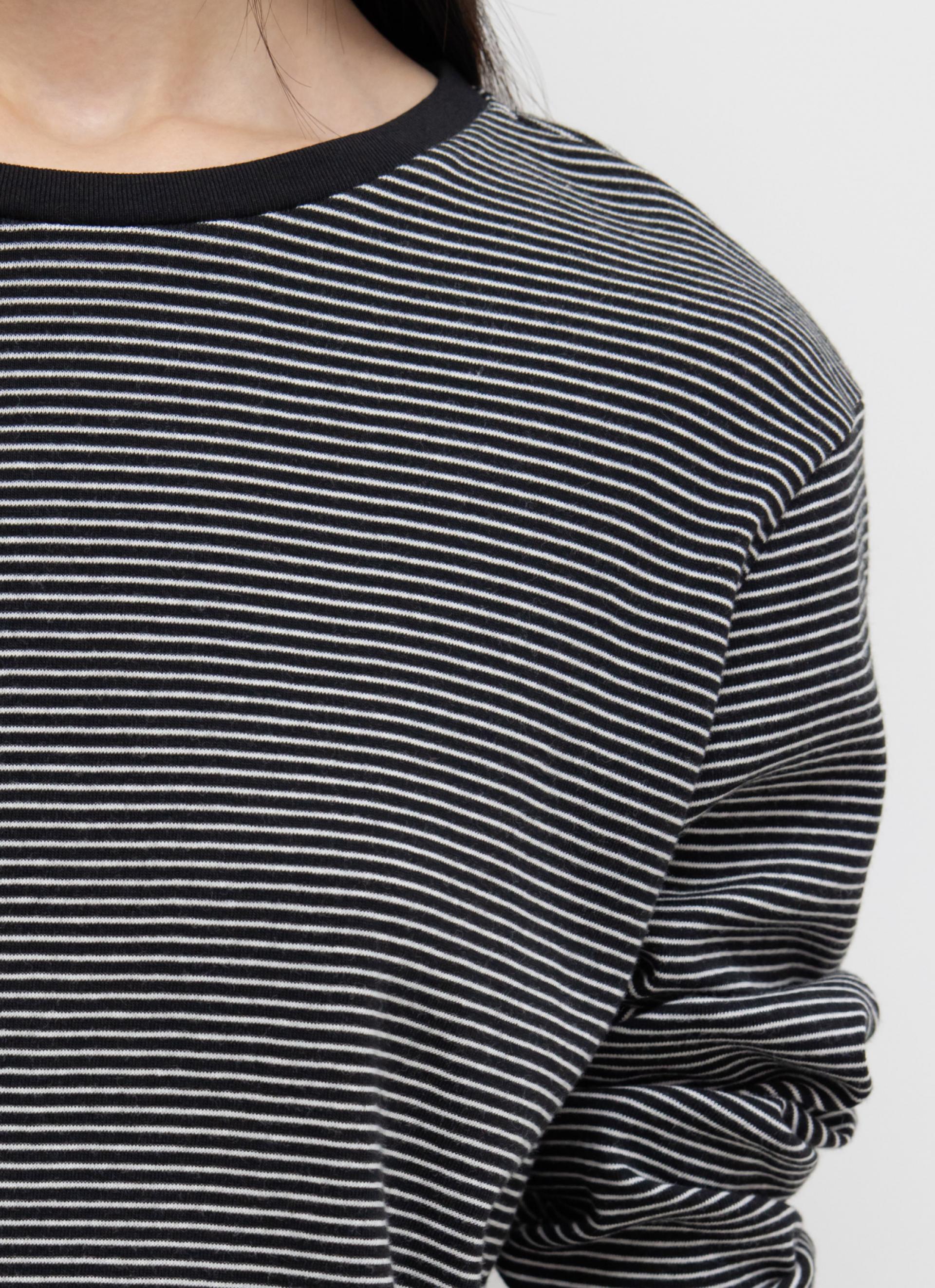 26SS MID SLEEVE STRIPE TOP / BLACK