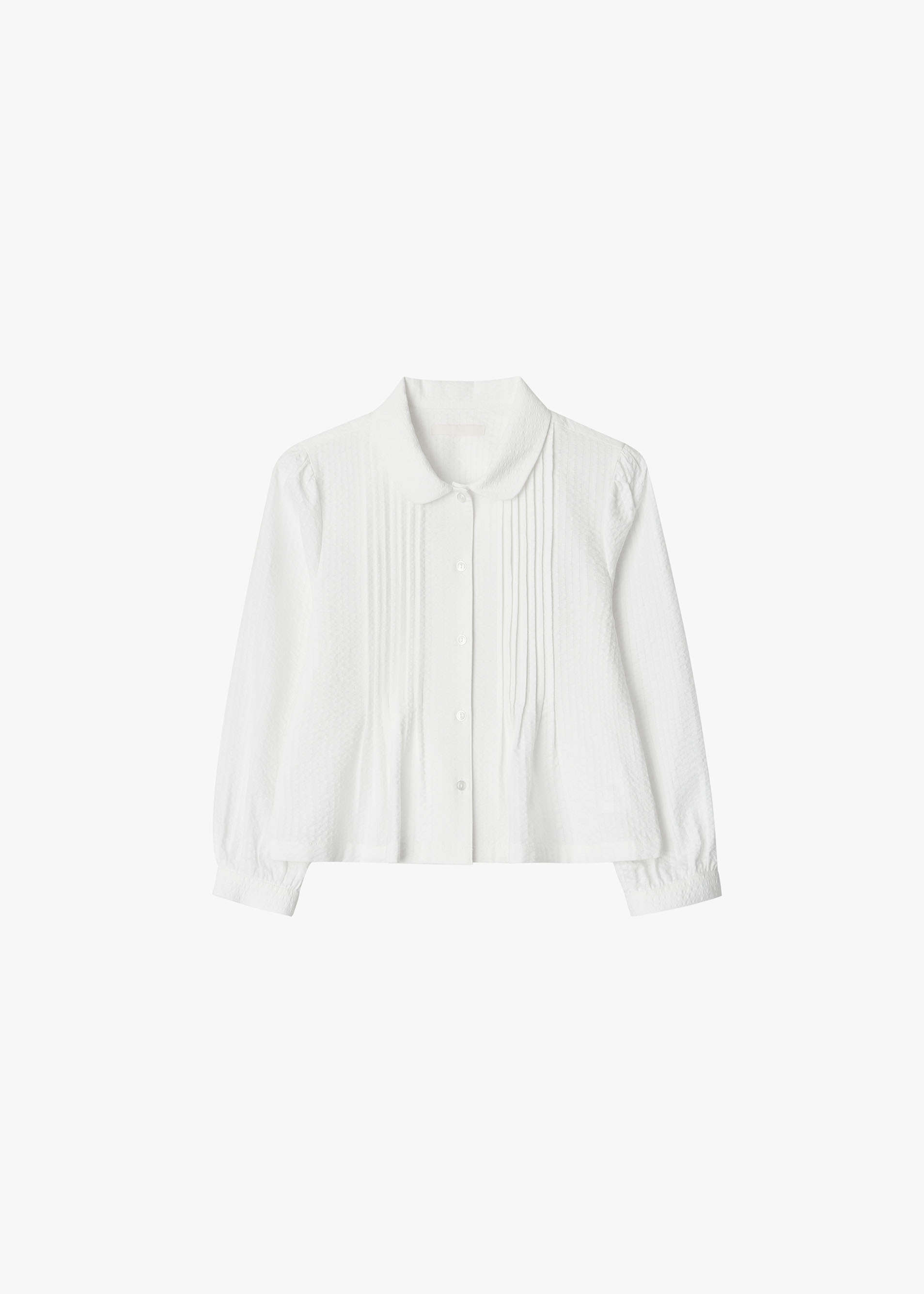 26SS ROUND COLLAR CROP SHIRTS / WHITE