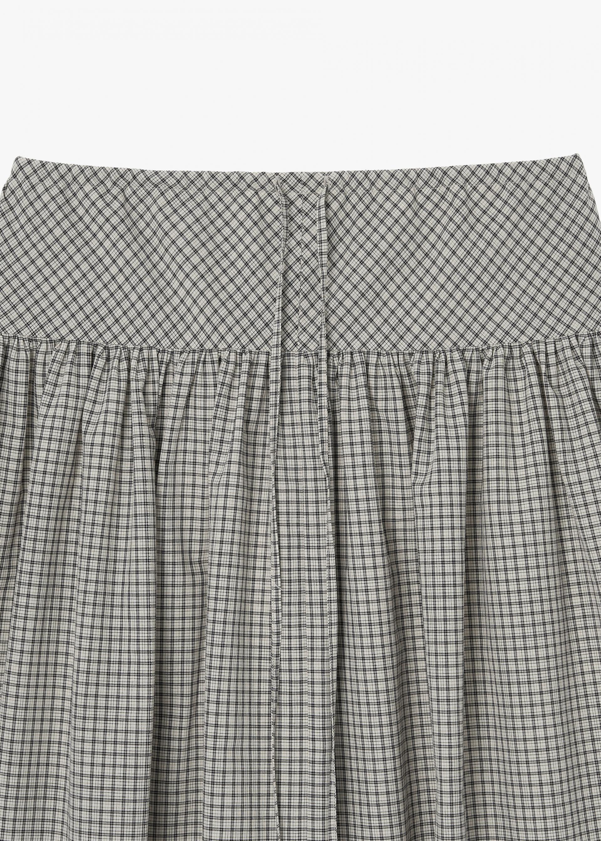 26SS SIDE DRAWSTRING FLARE SKIRT / CHECK