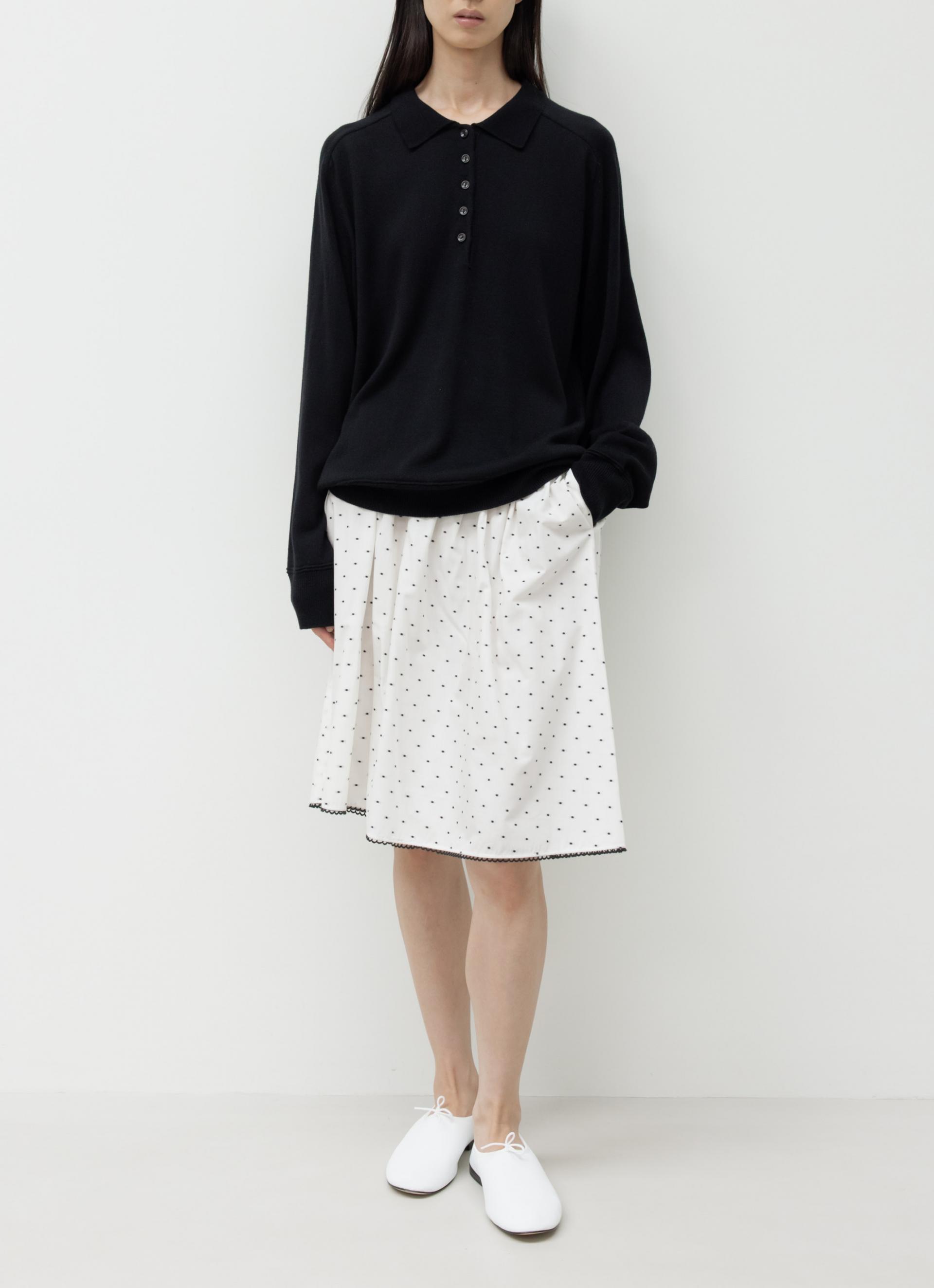 26SS WOOL SILK POLO KNIT / BLACK