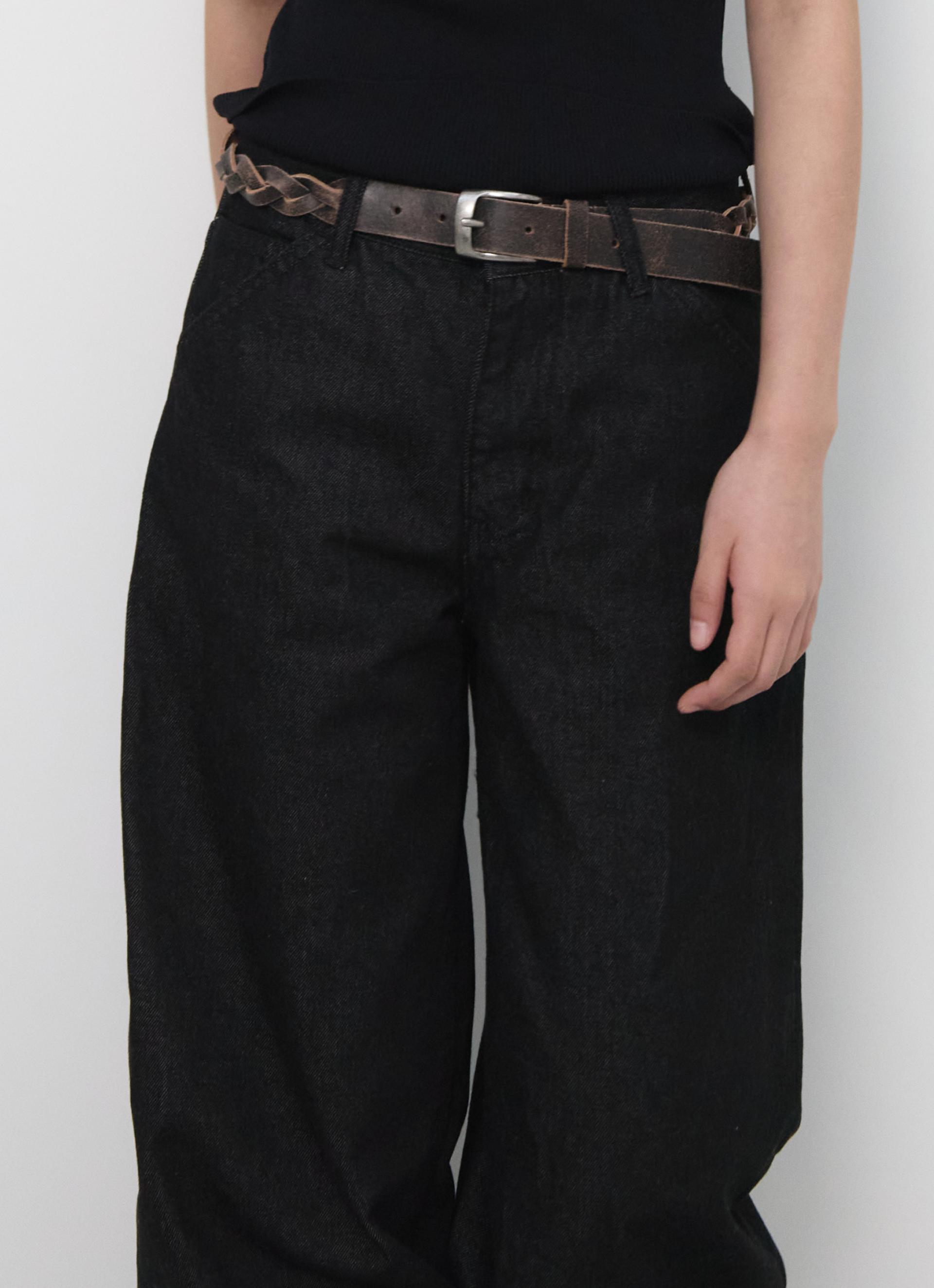 26SS WIDE CINCH-BACK JEAN / BLACK