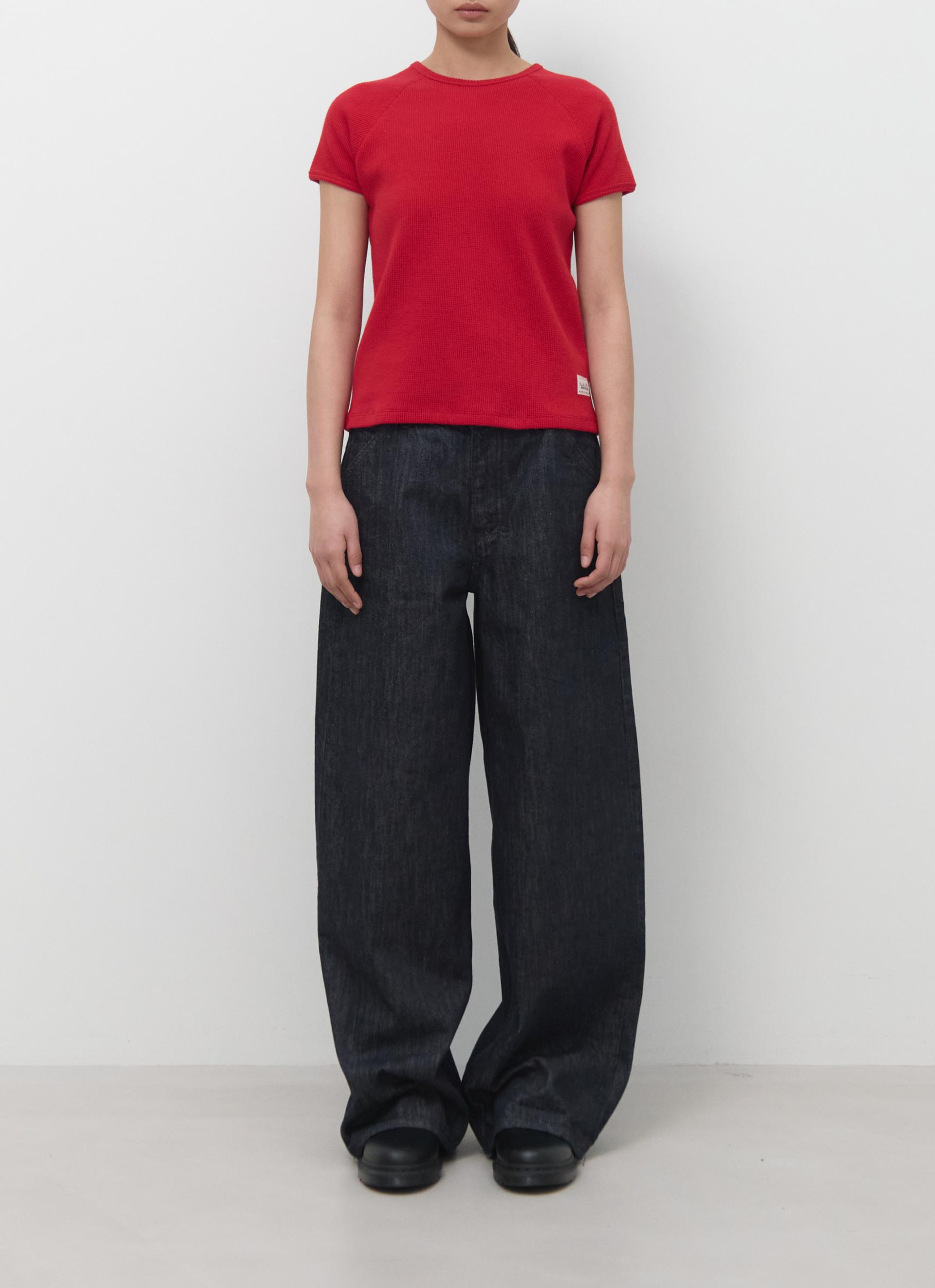 26SS PETITE WAFFLE TOP / RED