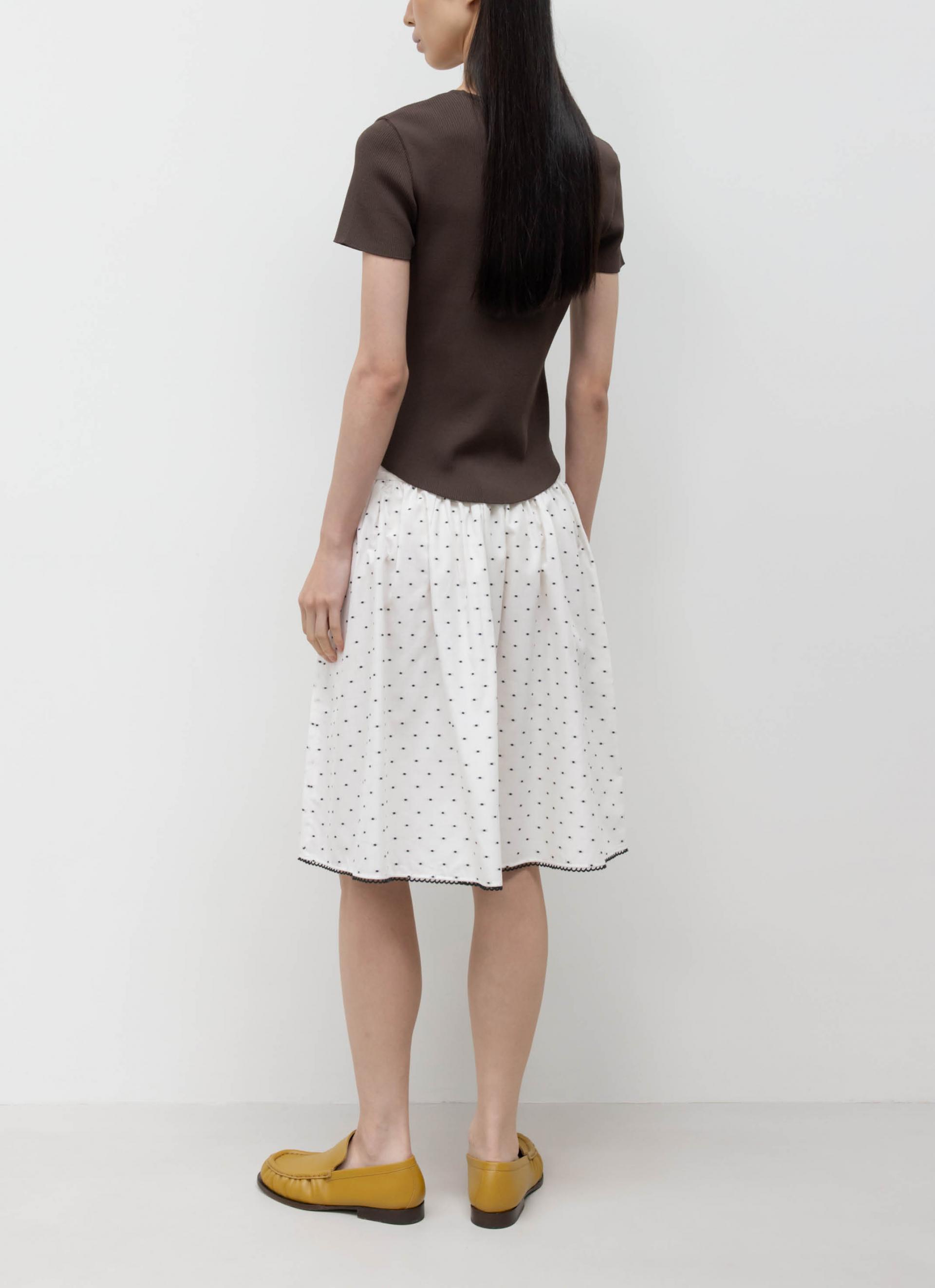 26SS RIBBED HALF SLEEVE KNIT / BROWN