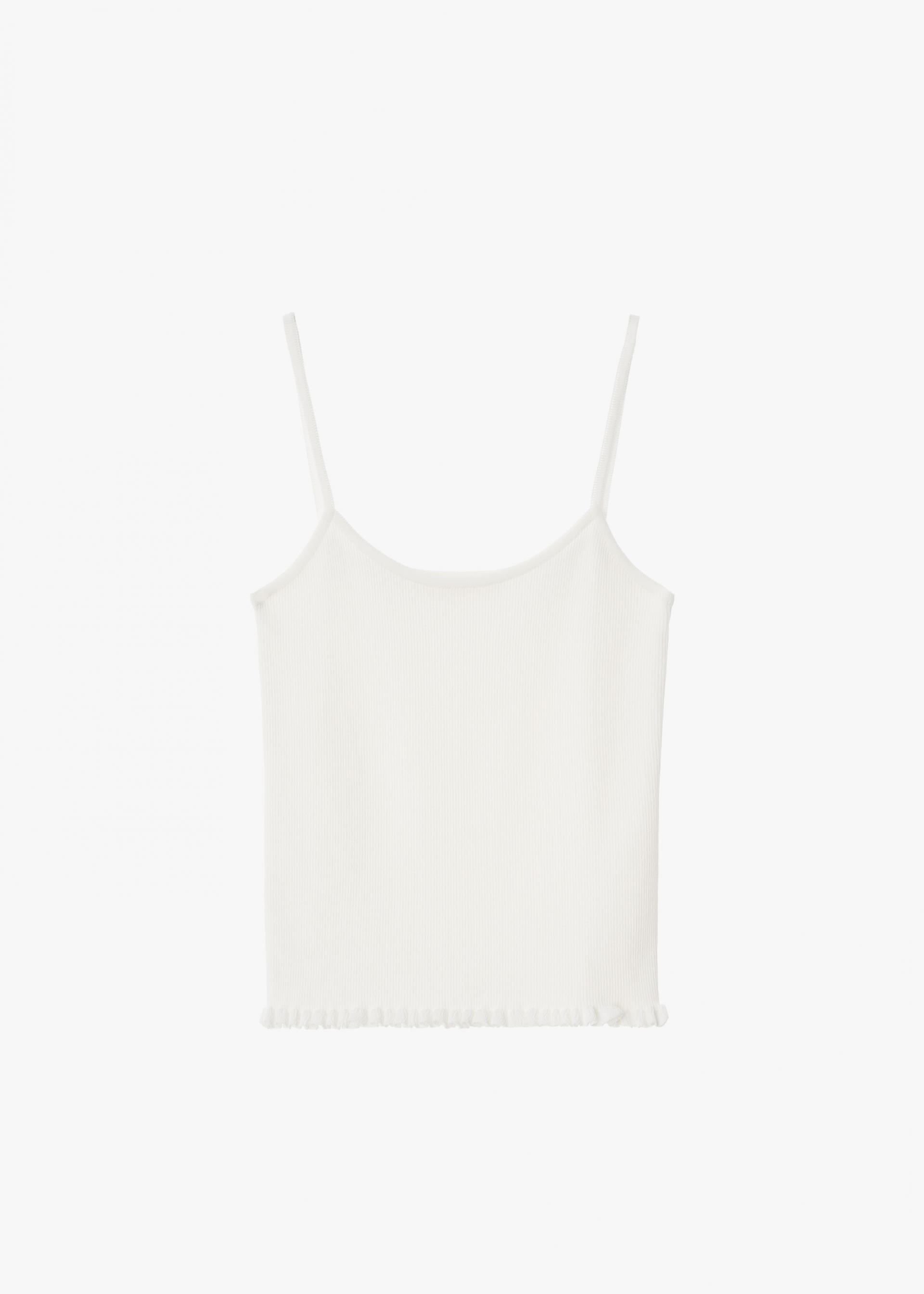 26SS RIBBED FRILL SLEEVELESS / WHITE