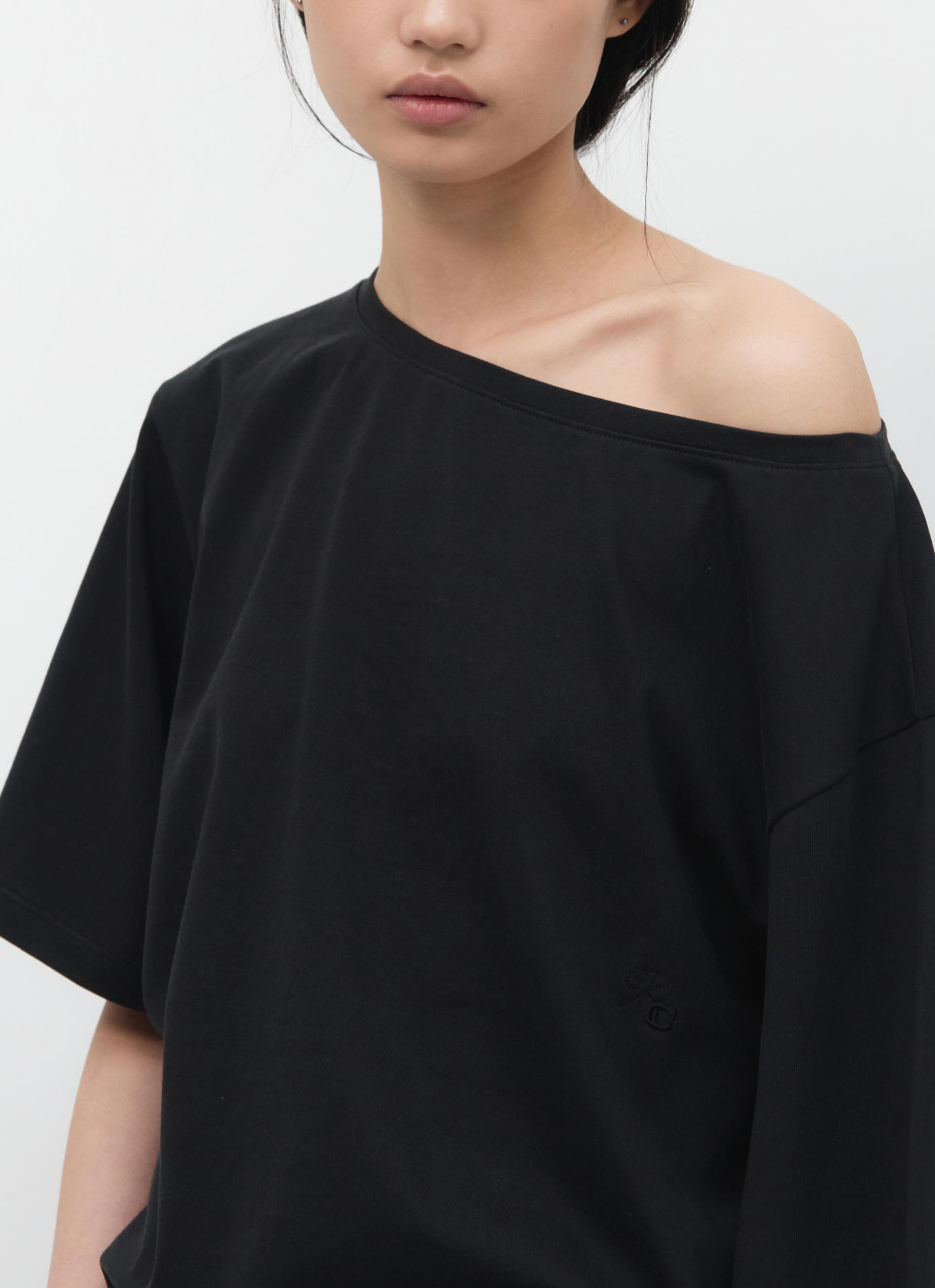 26SS UNBALANCE OFF SHOULDER TOP / BLACK