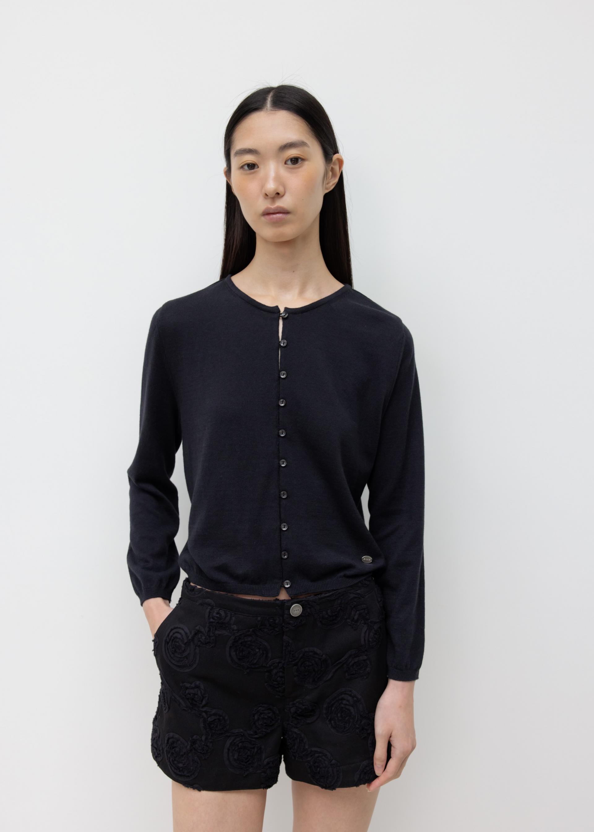 26SS CASHMERE PETITE CARDIGAN / BLACK