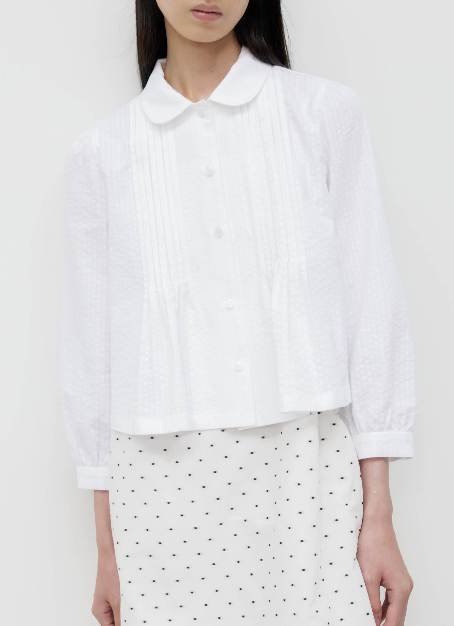26SS ROUND COLLAR CROP SHIRTS / WHITE
