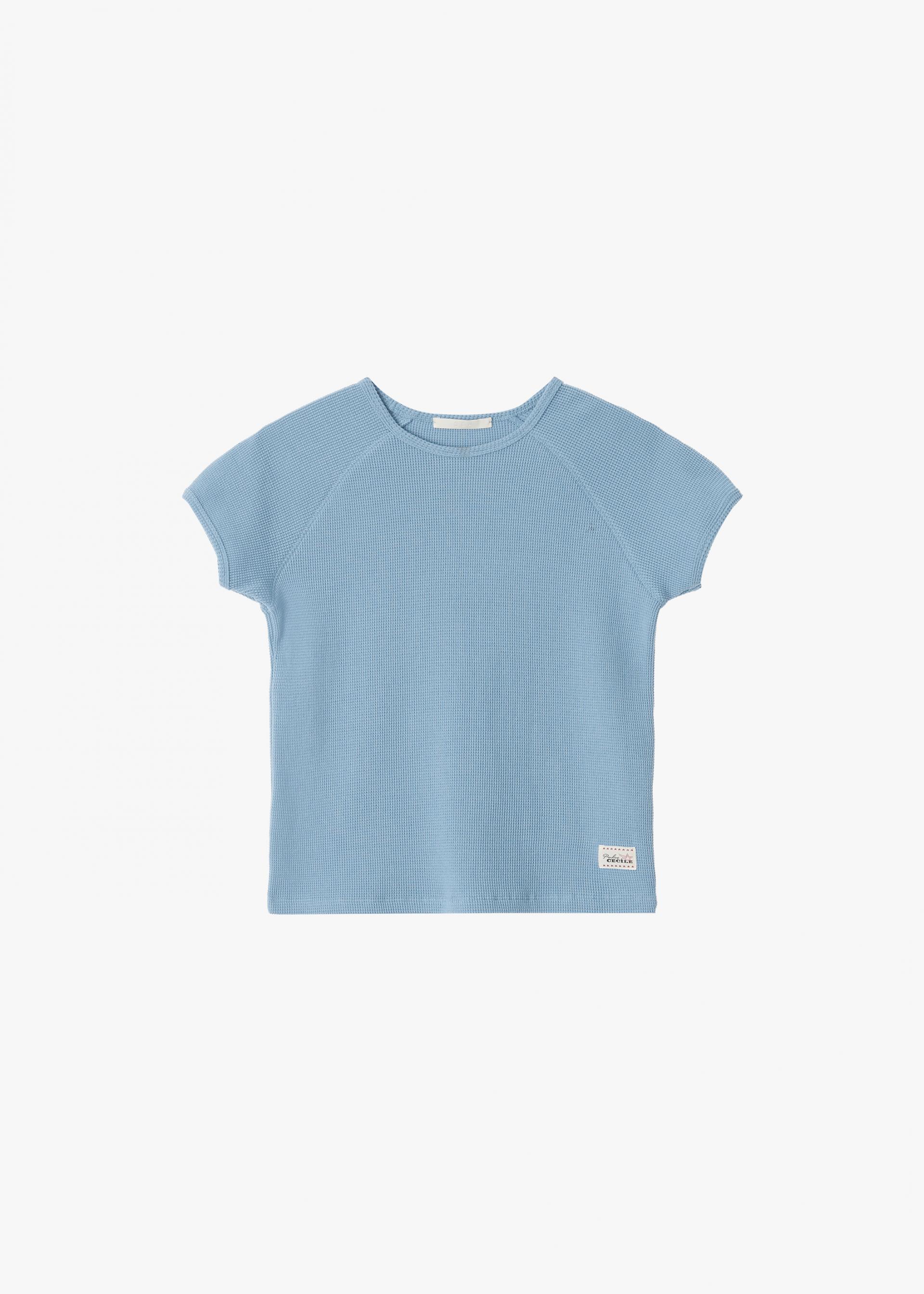 26SS PETITE WAFFLE TOP / LIGHT BLUE