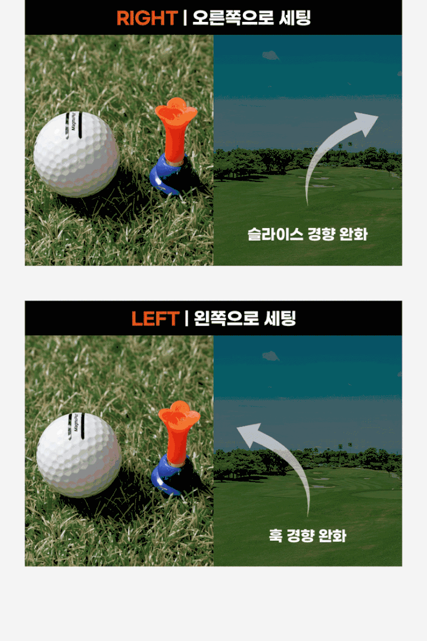 페드로 각도조절 특허 골프티 슬라이스방지 4개입 4컬러