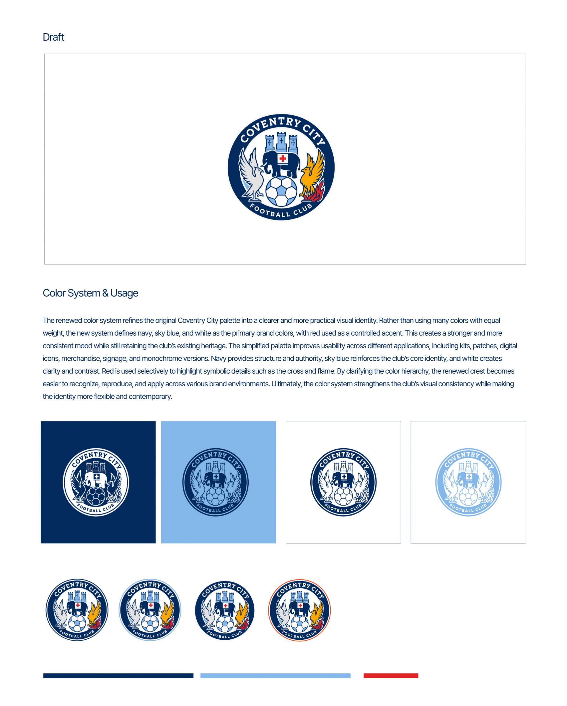 Coventry City crest before and after renewal