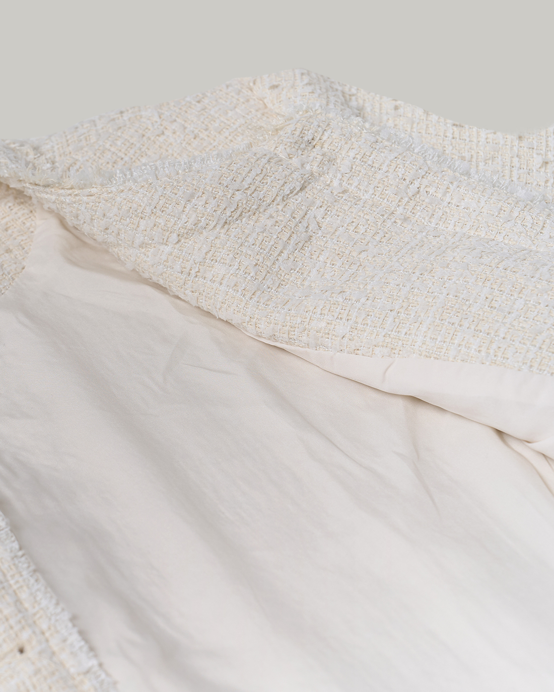 Tweed Short Sleeve Jacket (Ivory)