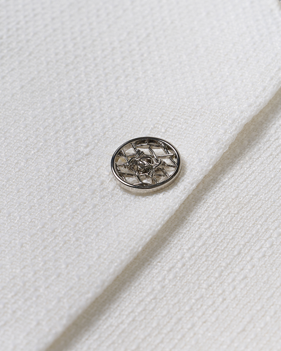 [LINEN] Tweed Short Sleeve Jacket (White)