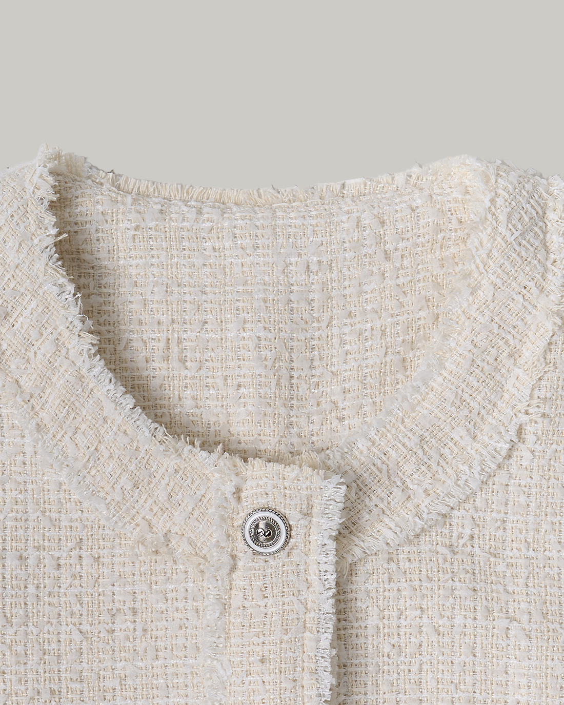 Tweed Short Sleeve Jacket (Ivory)