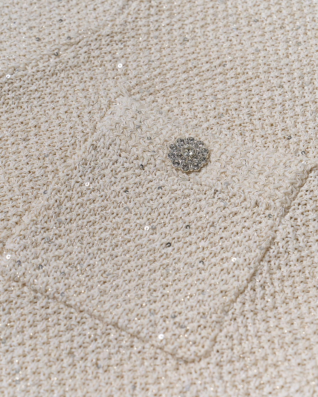 [KNIT] Tweed Sequin Cardigan (Ivory)