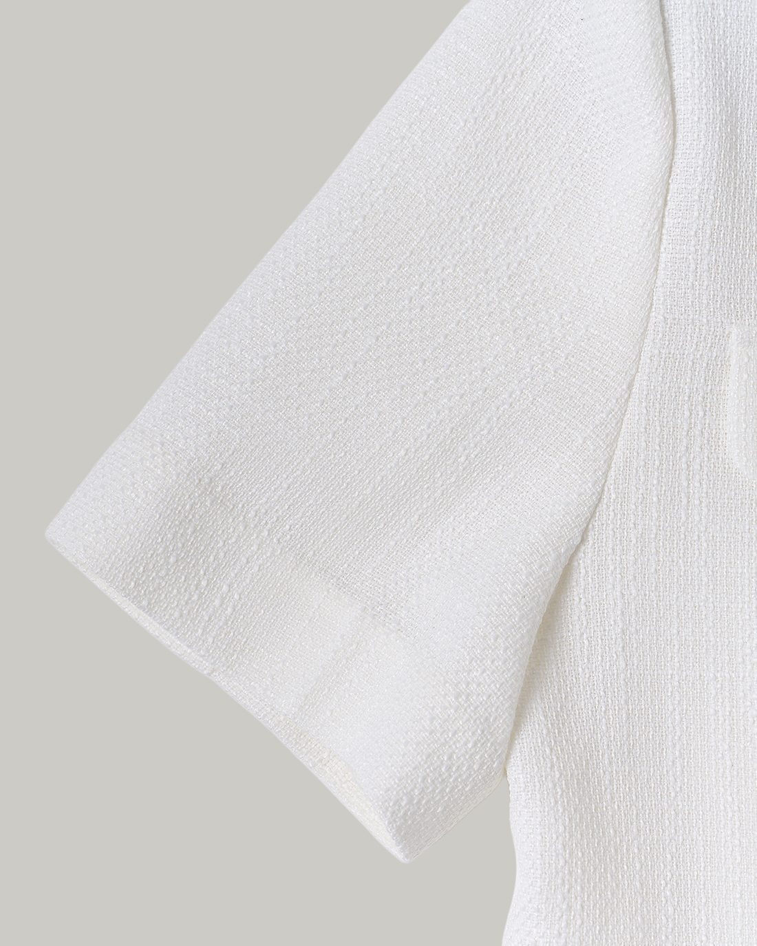 [LINEN] Tweed Short Sleeve Jacket (White)