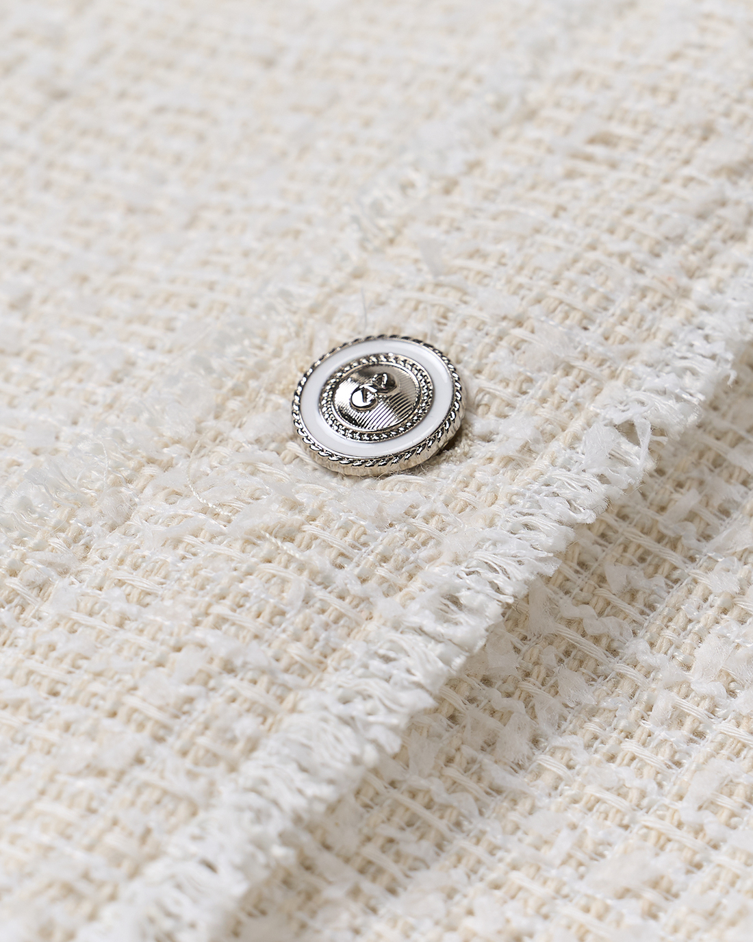 Tweed Short Sleeve Jacket (Ivory)