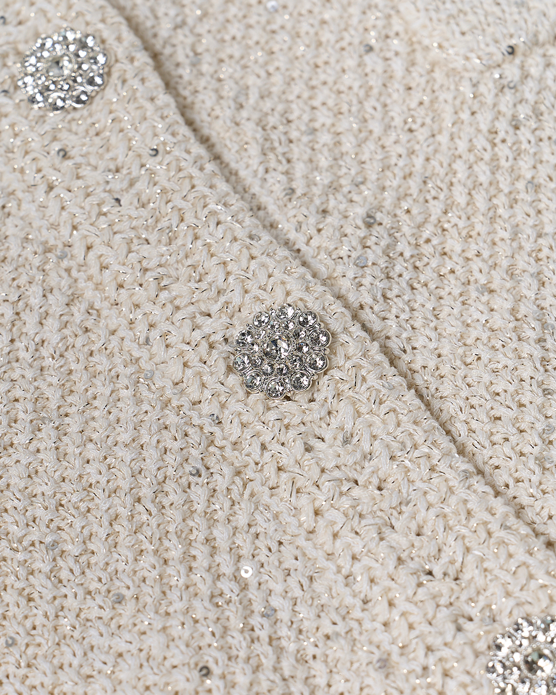 [KNIT] Tweed Sequin Cardigan (Ivory)