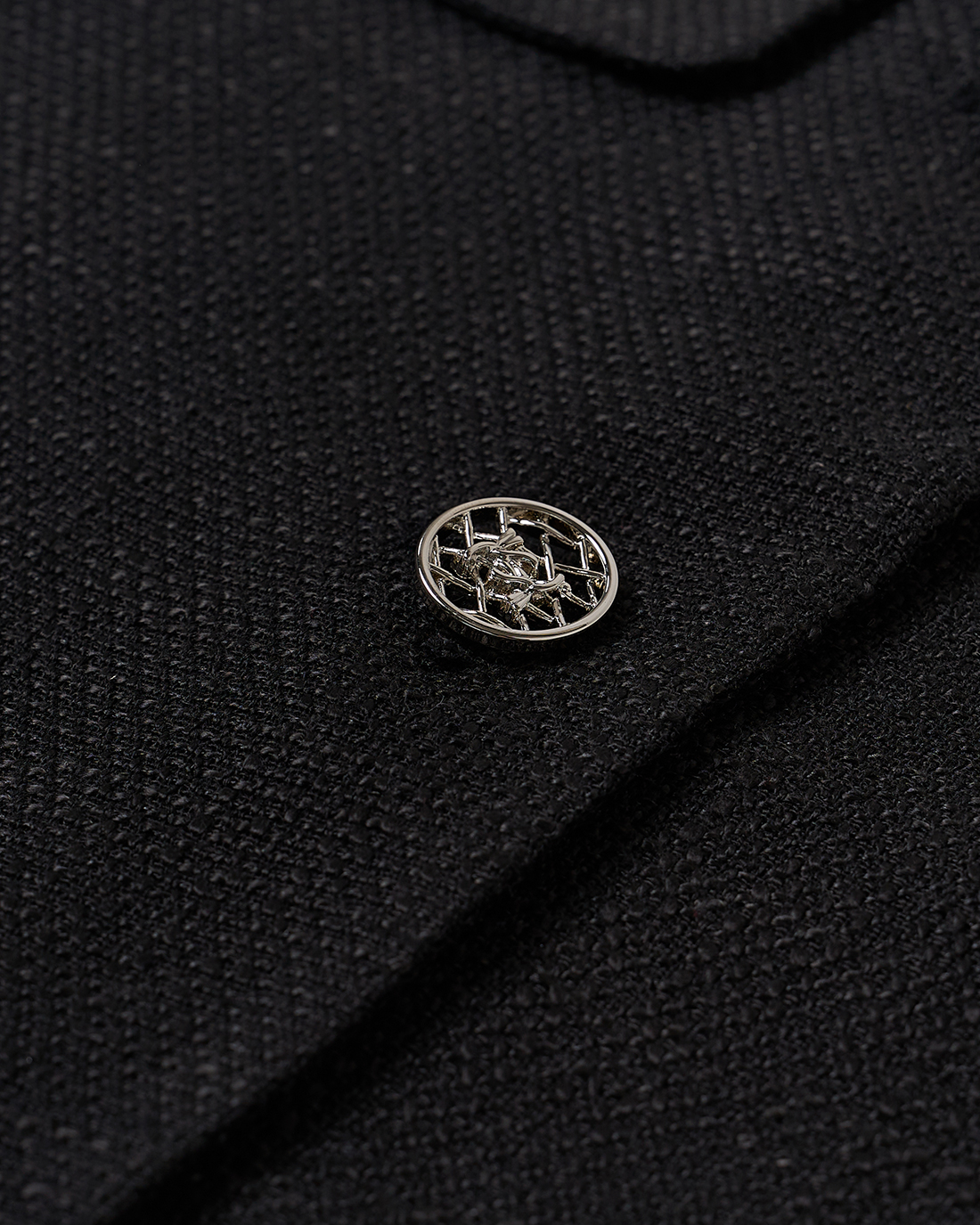 [LINEN] Tweed Summer Jacket (Black)