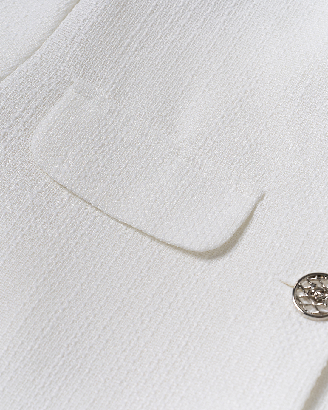 [LINEN] Tweed Short Sleeve Jacket (White)