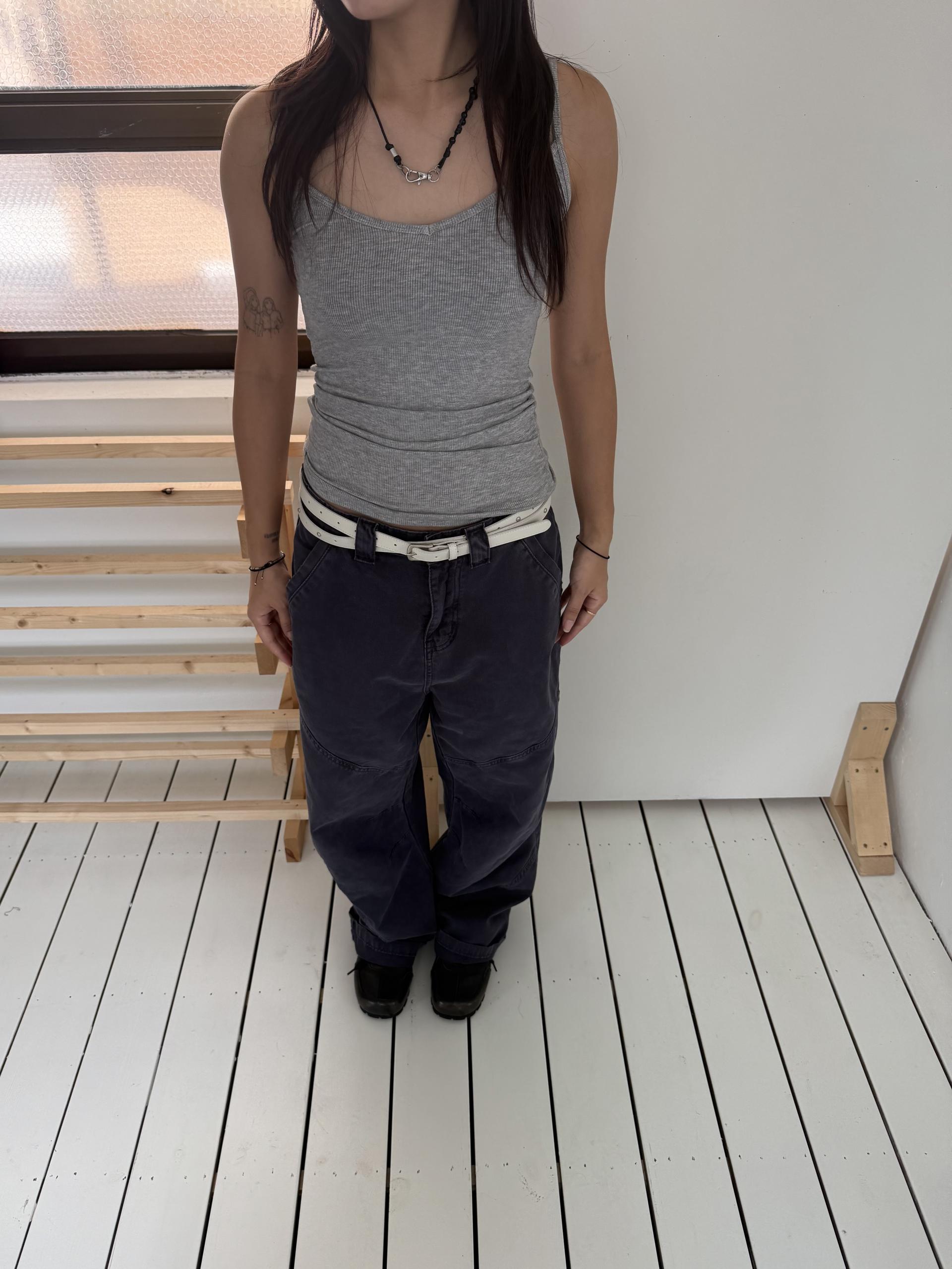 rib slim sleeveless top