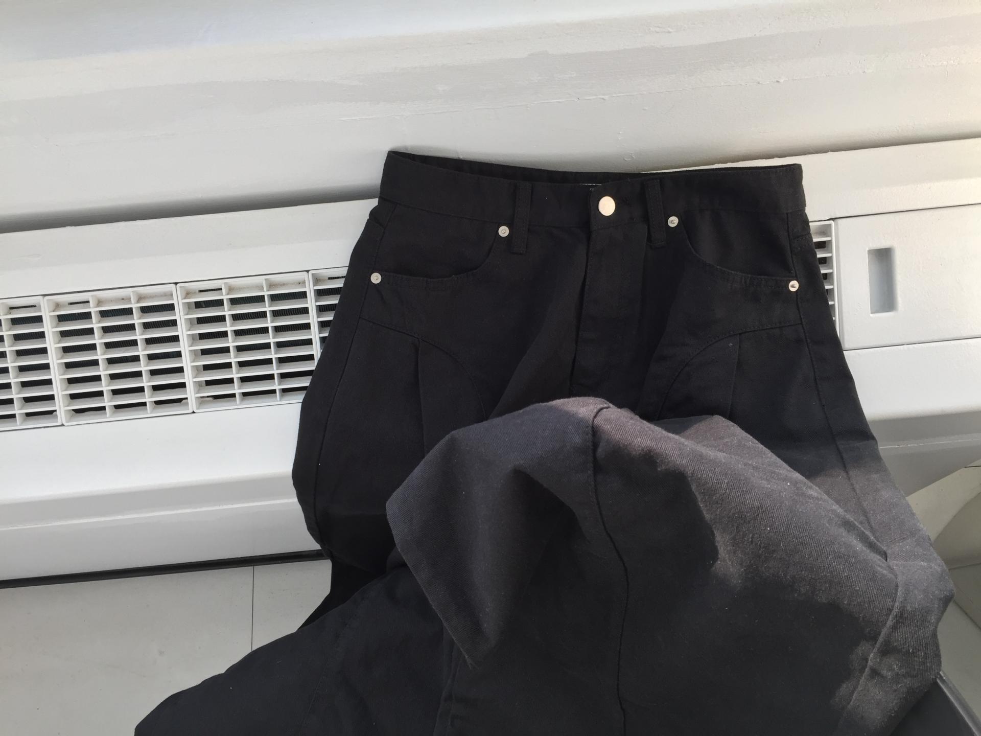 [unisex] seam stitch curved pants
