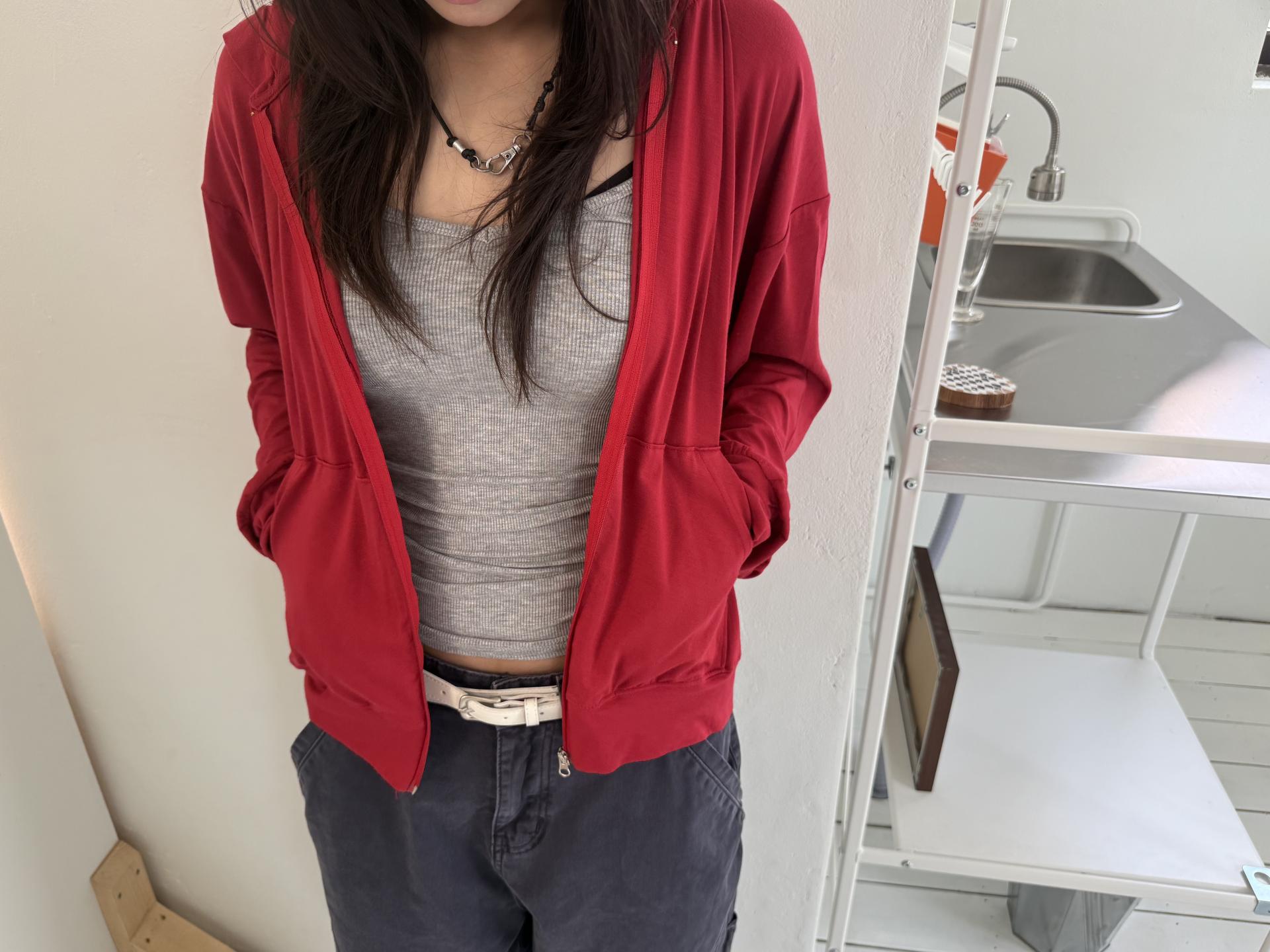 cool light hoodie zip-up