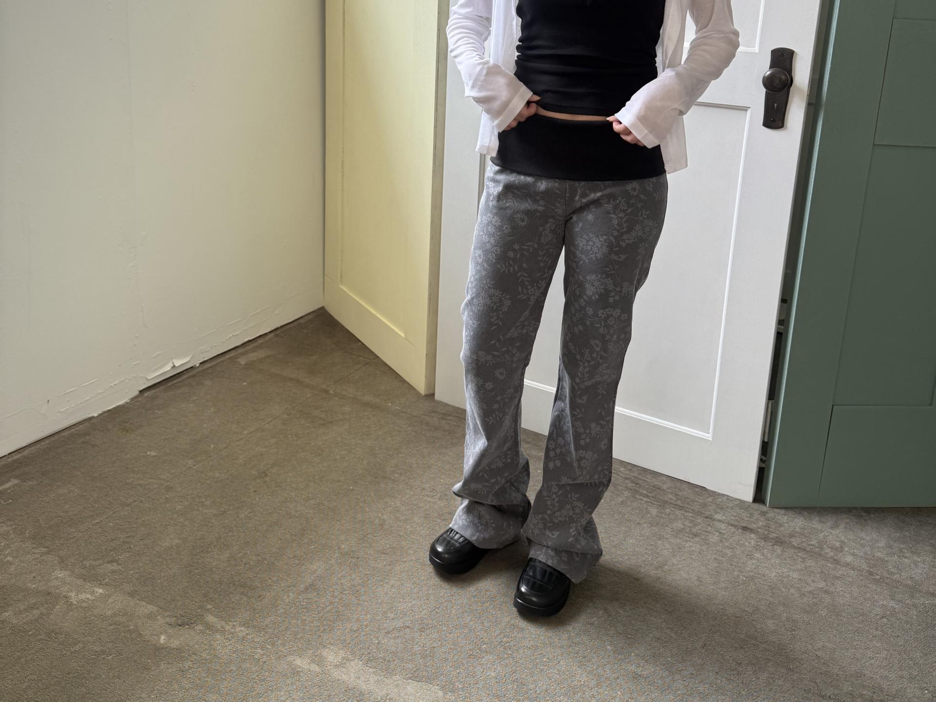 vintage flower bootcut pants