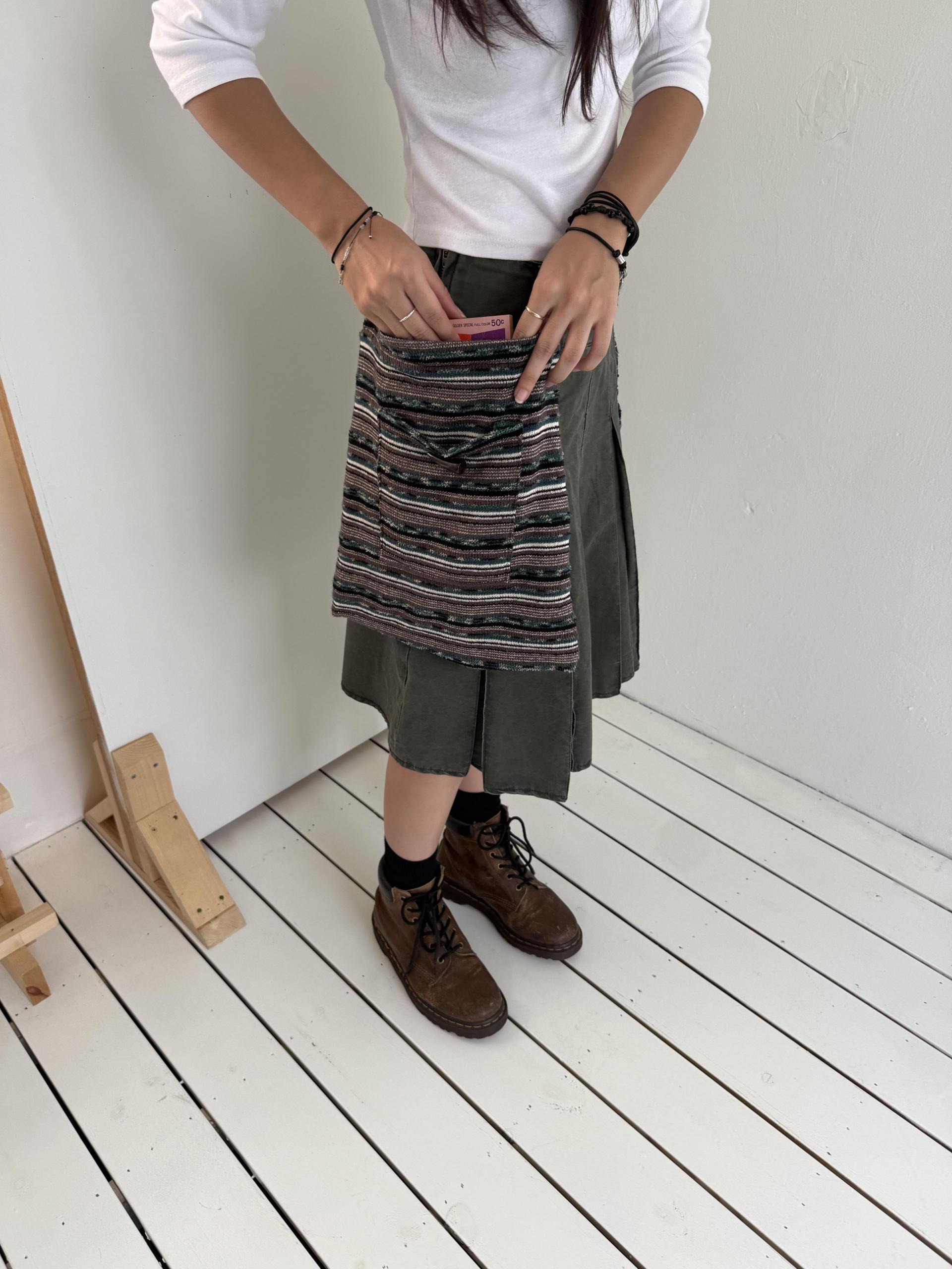 denim midi skirt