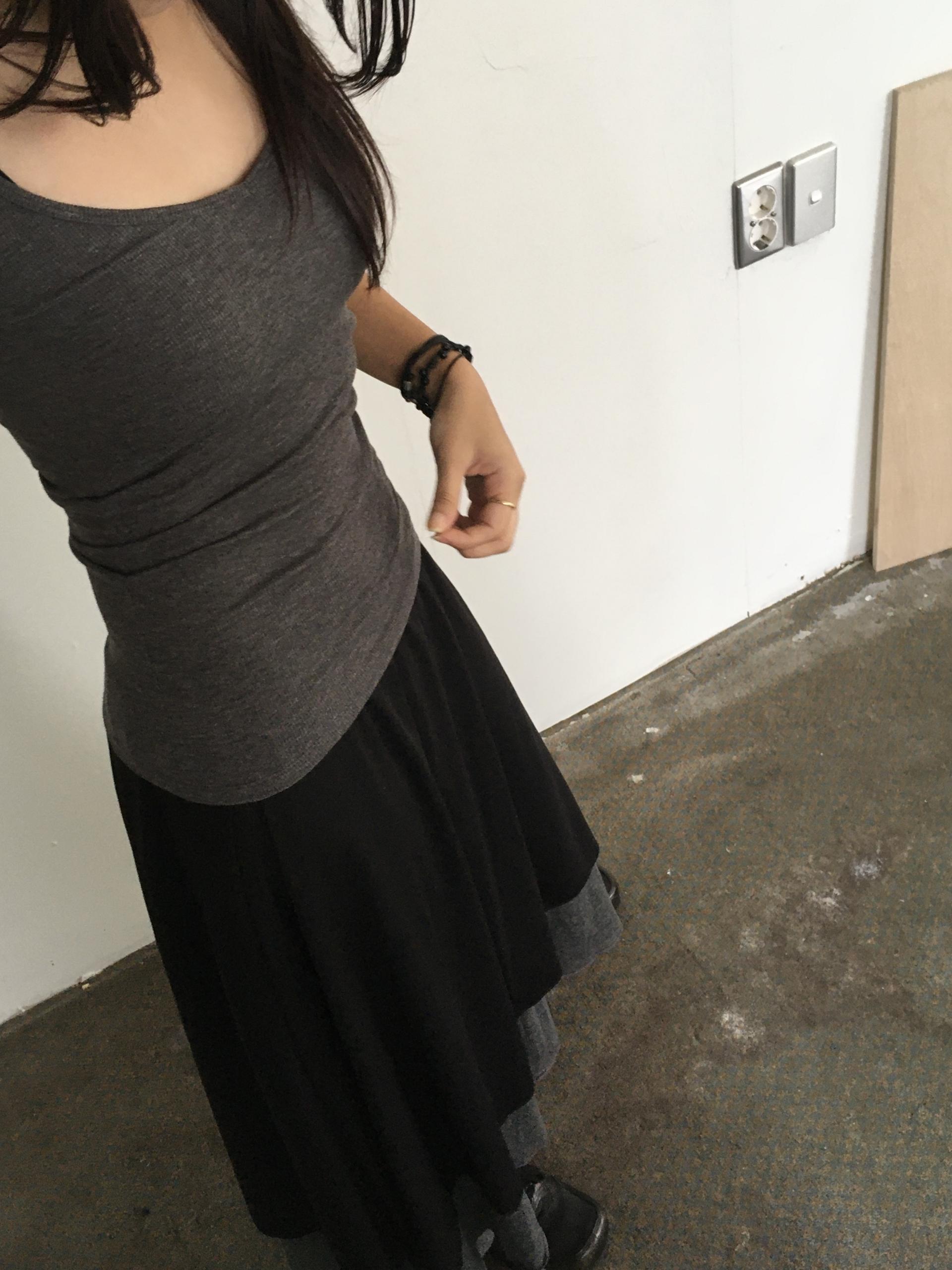 sheer long skirt