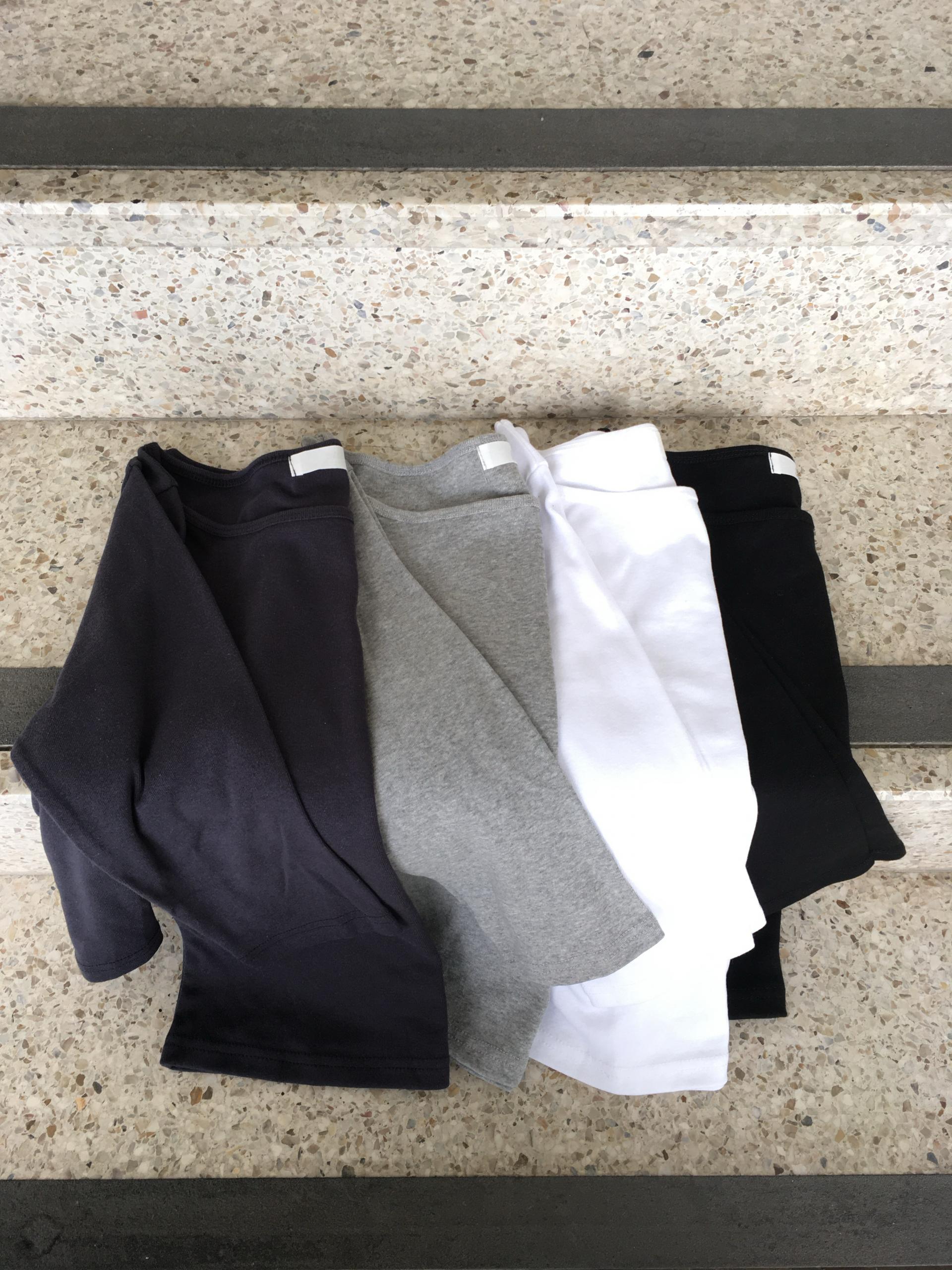 3/4 sleeve boatneck tee