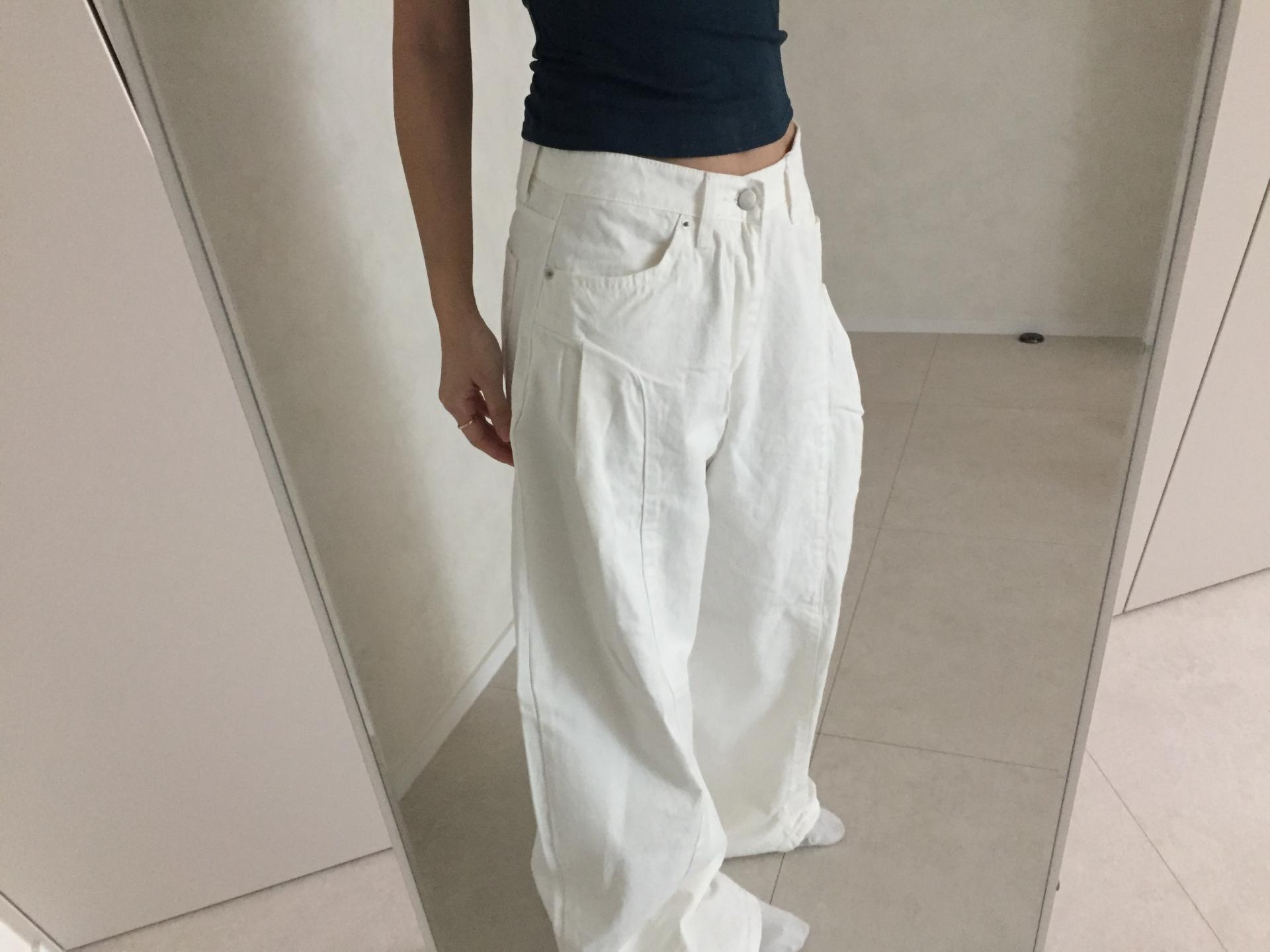 [unisex] seam stitch curved pants