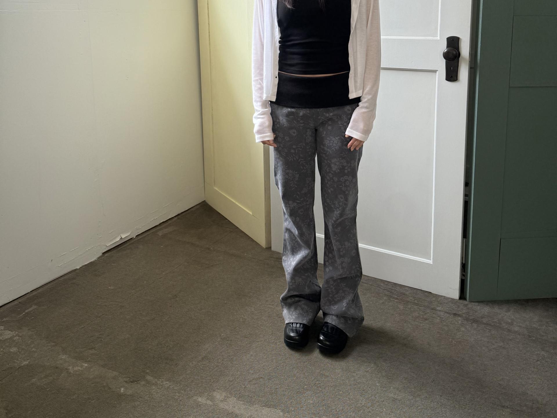 vintage flower bootcut pants
