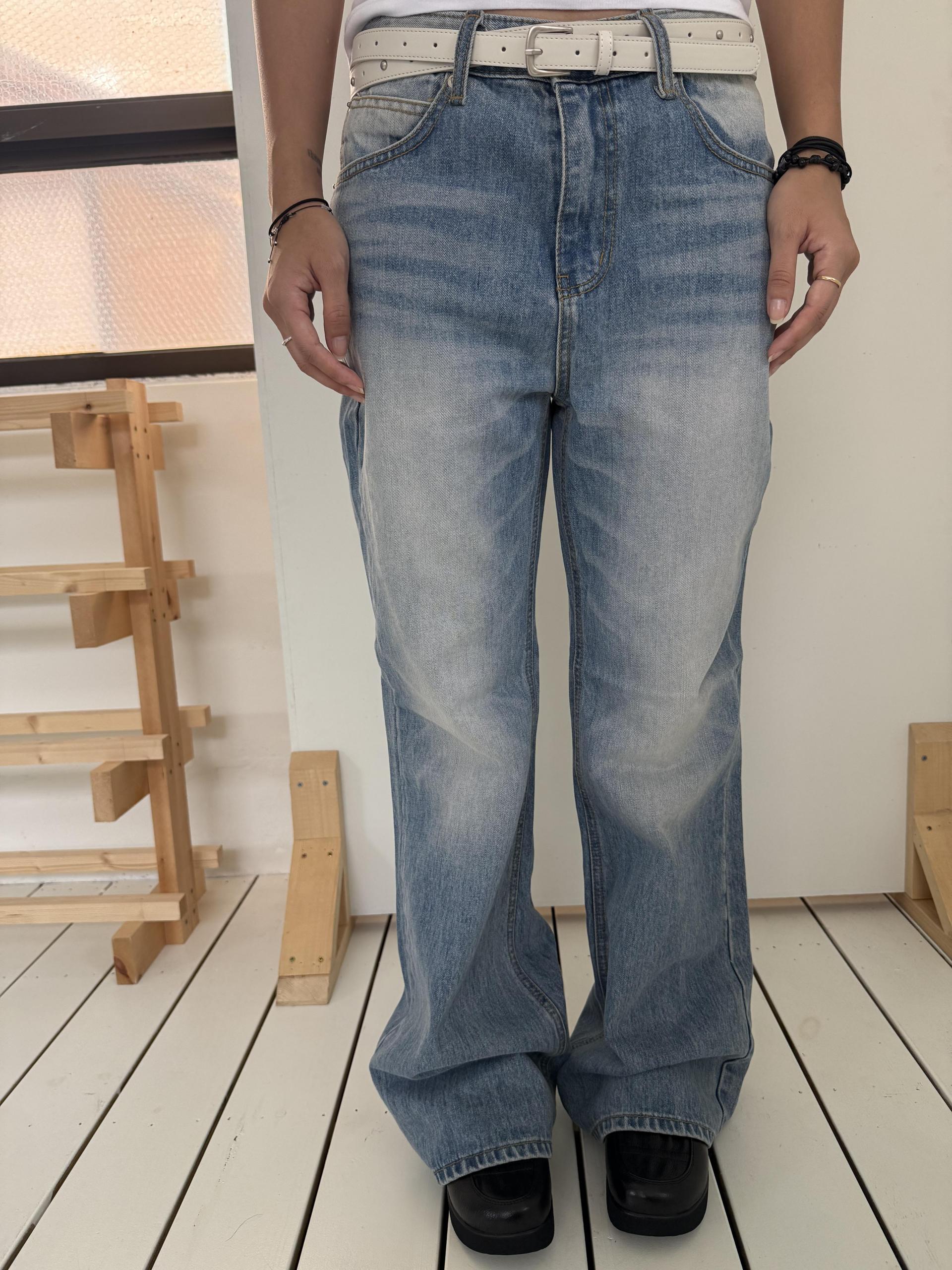 ice blue washed boots cut