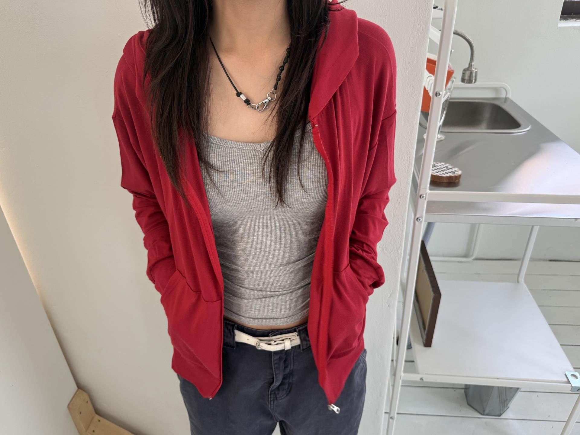 cool light hoodie zip-up