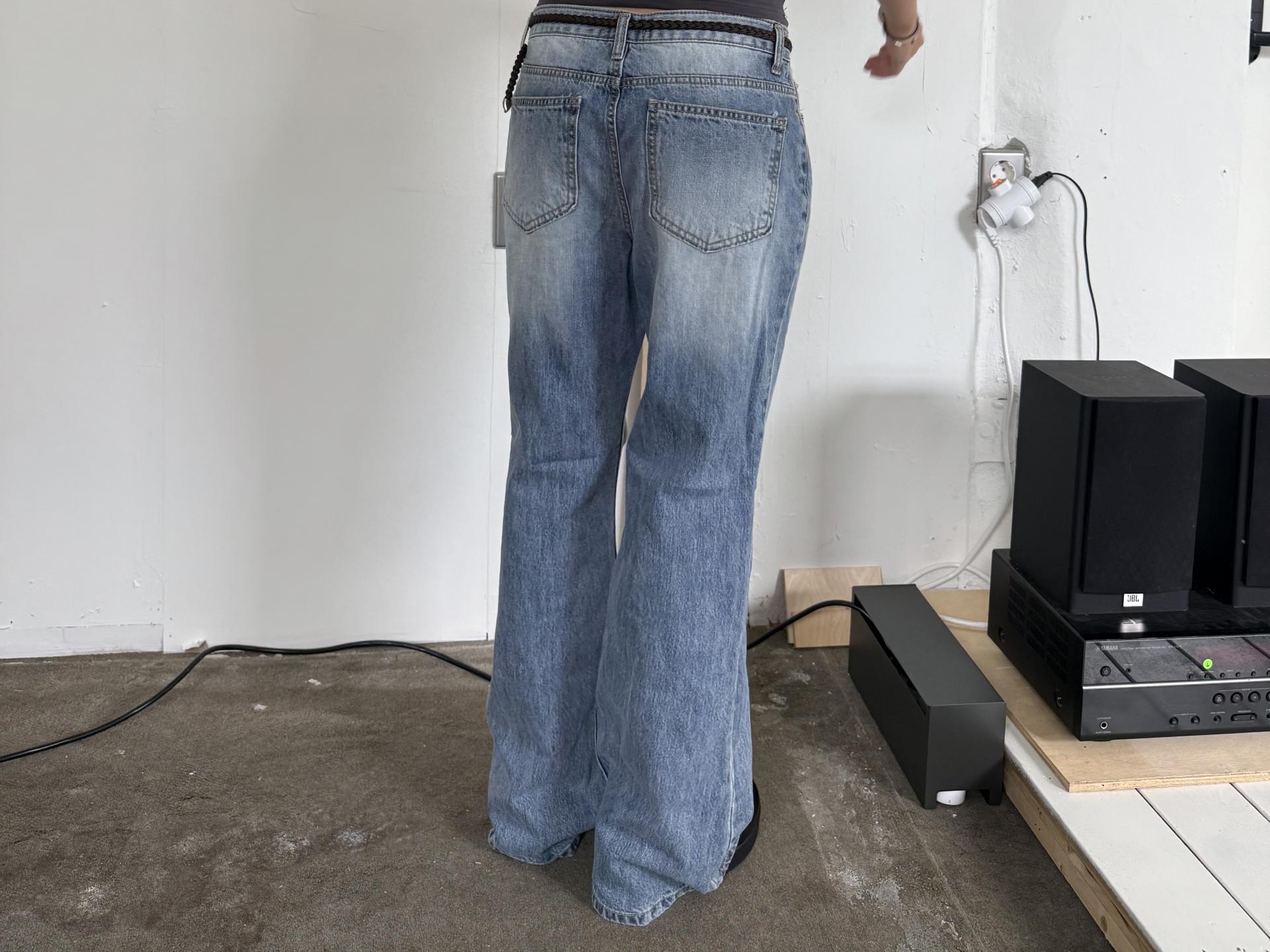 blue denim boots cut