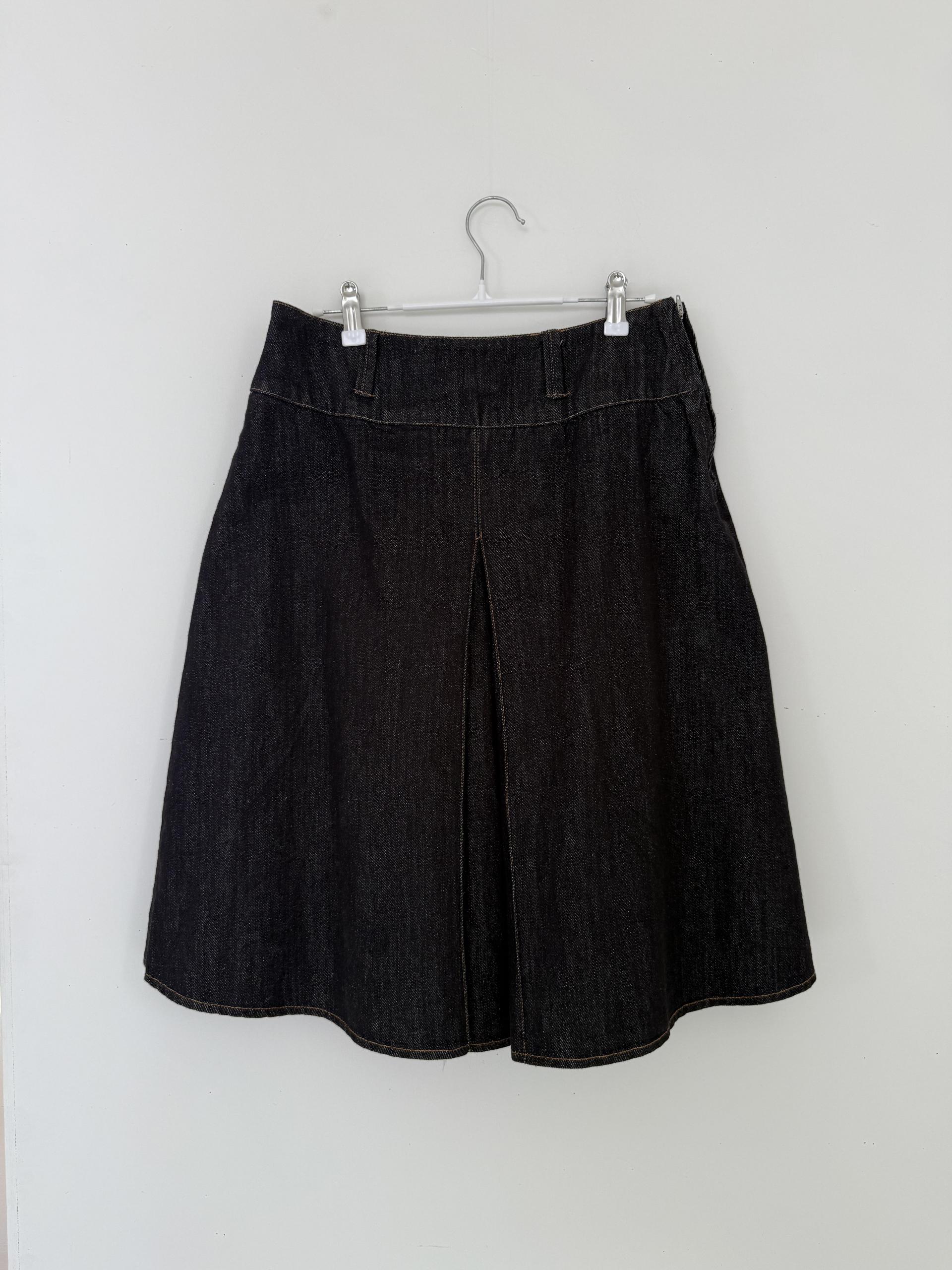 denim midi skirt