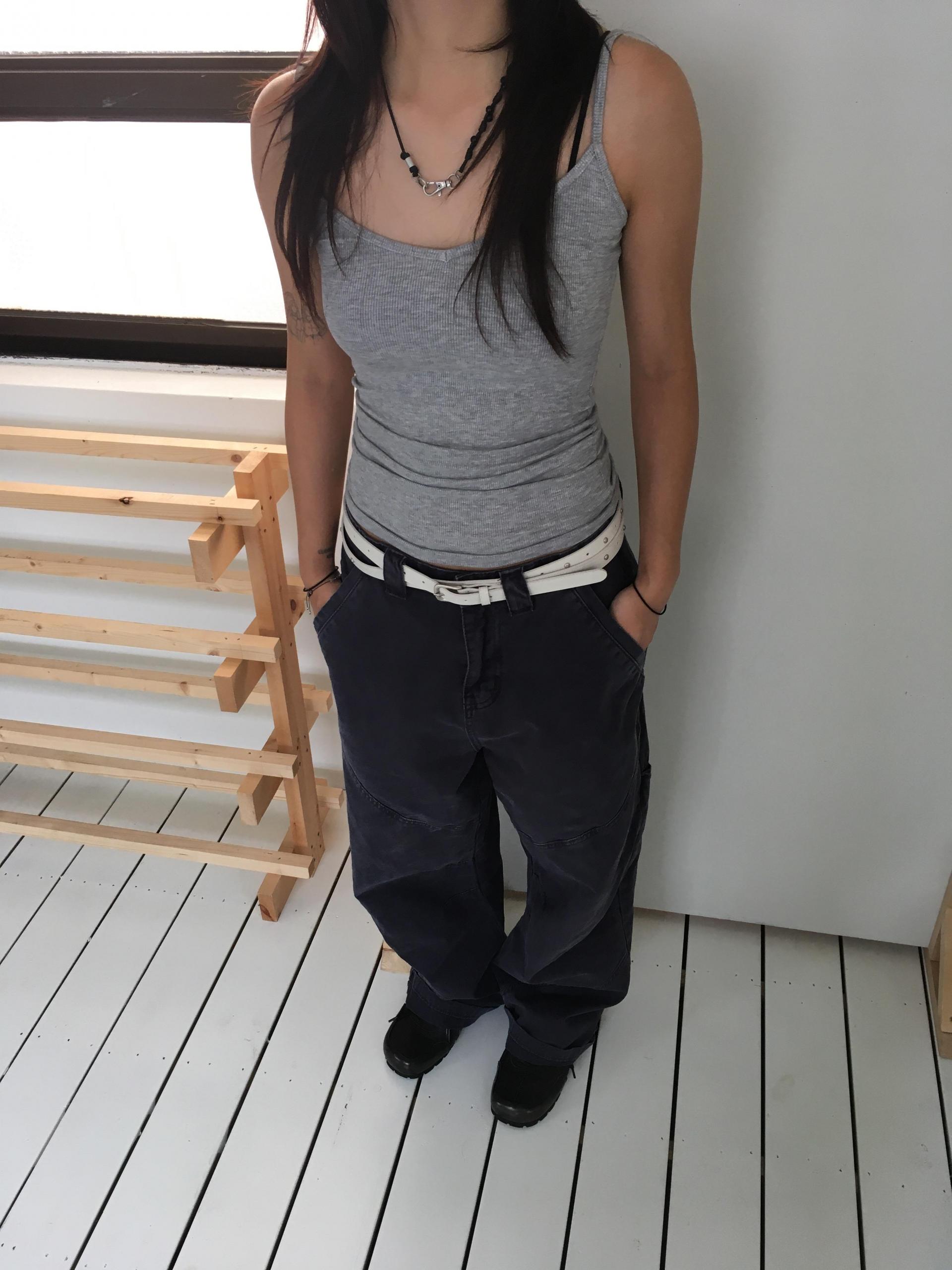 rib slim sleeveless top