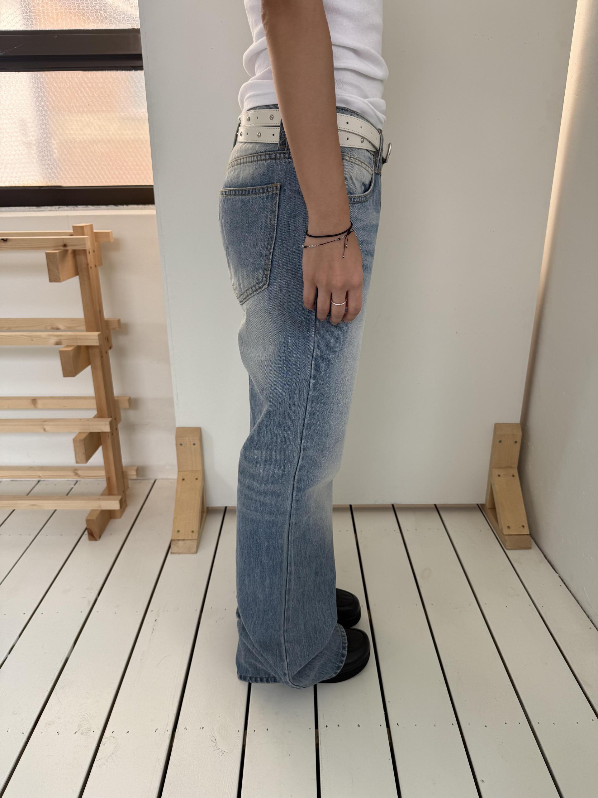 ice blue washed boots cut